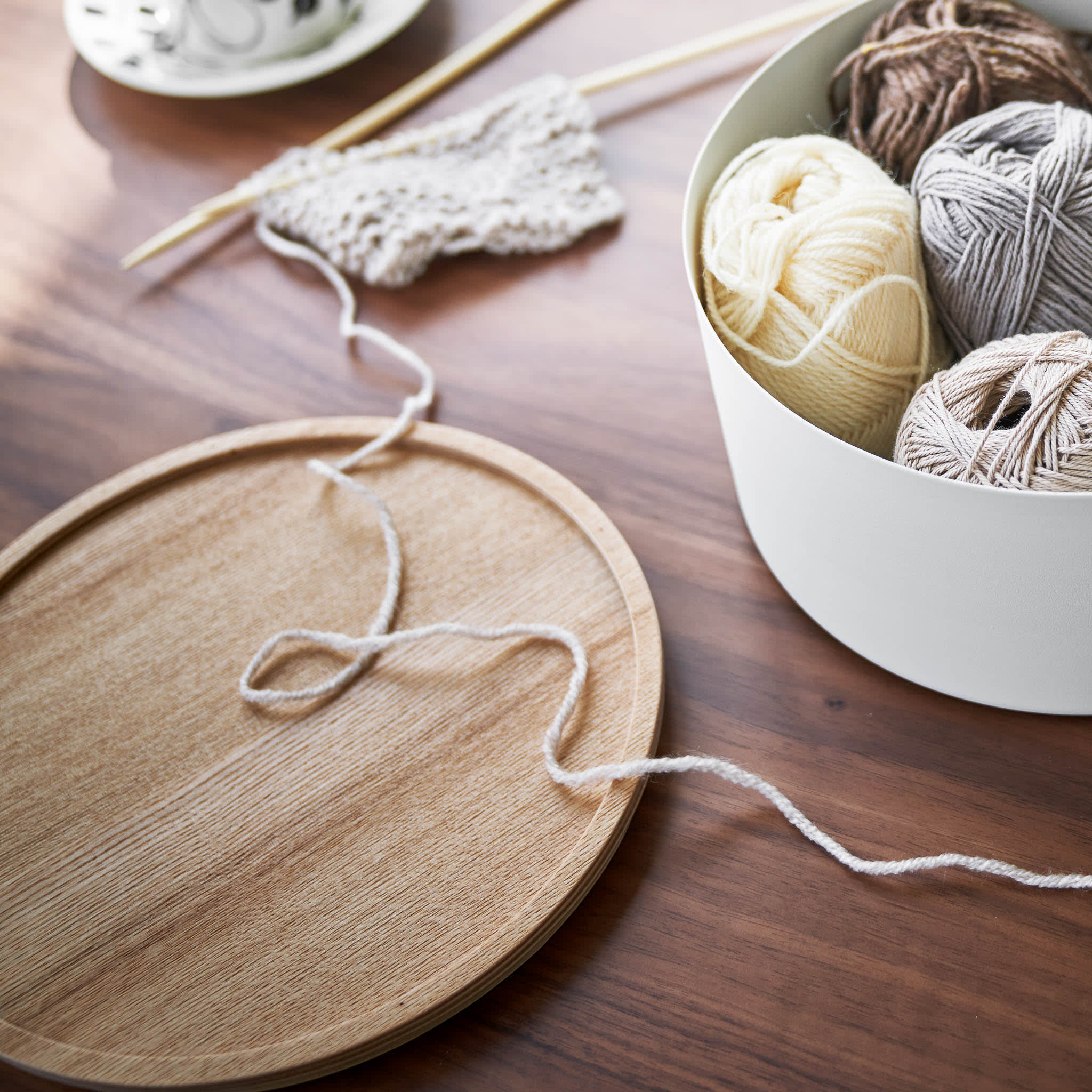 Storage Box Round Deep : Stylish Wooden Lid