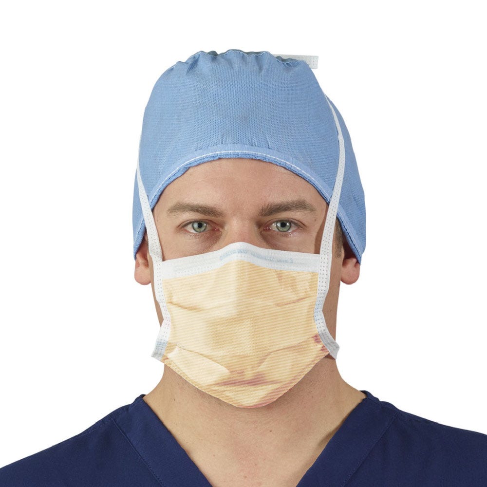 FLUIDSHIELD ASTM Level 3 Fog Free Surgical Mask w/Foam Strip, Orange - 50/Box
