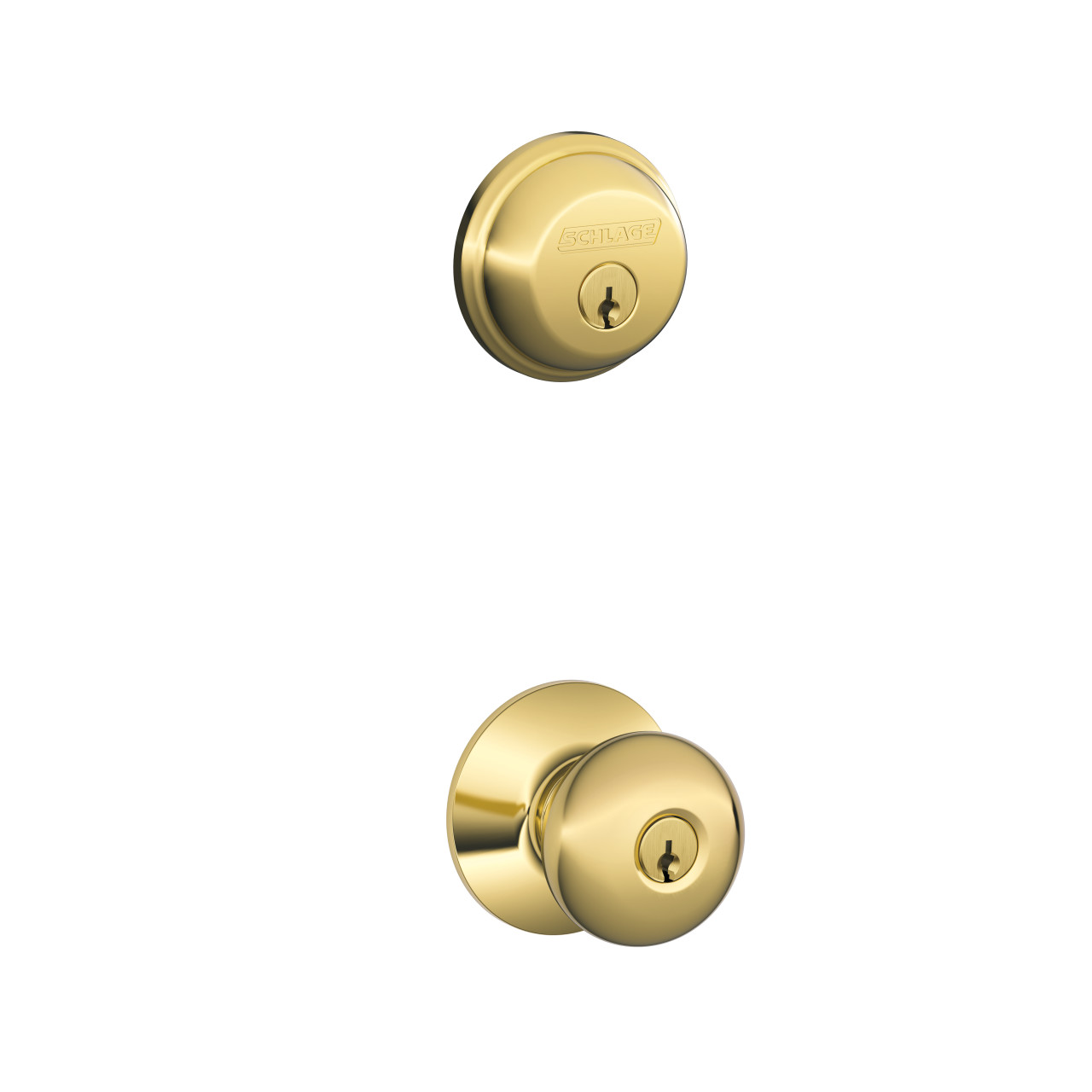 Single Cylinder Deadbolt and Plymouth Knob Keyed Entry Lock