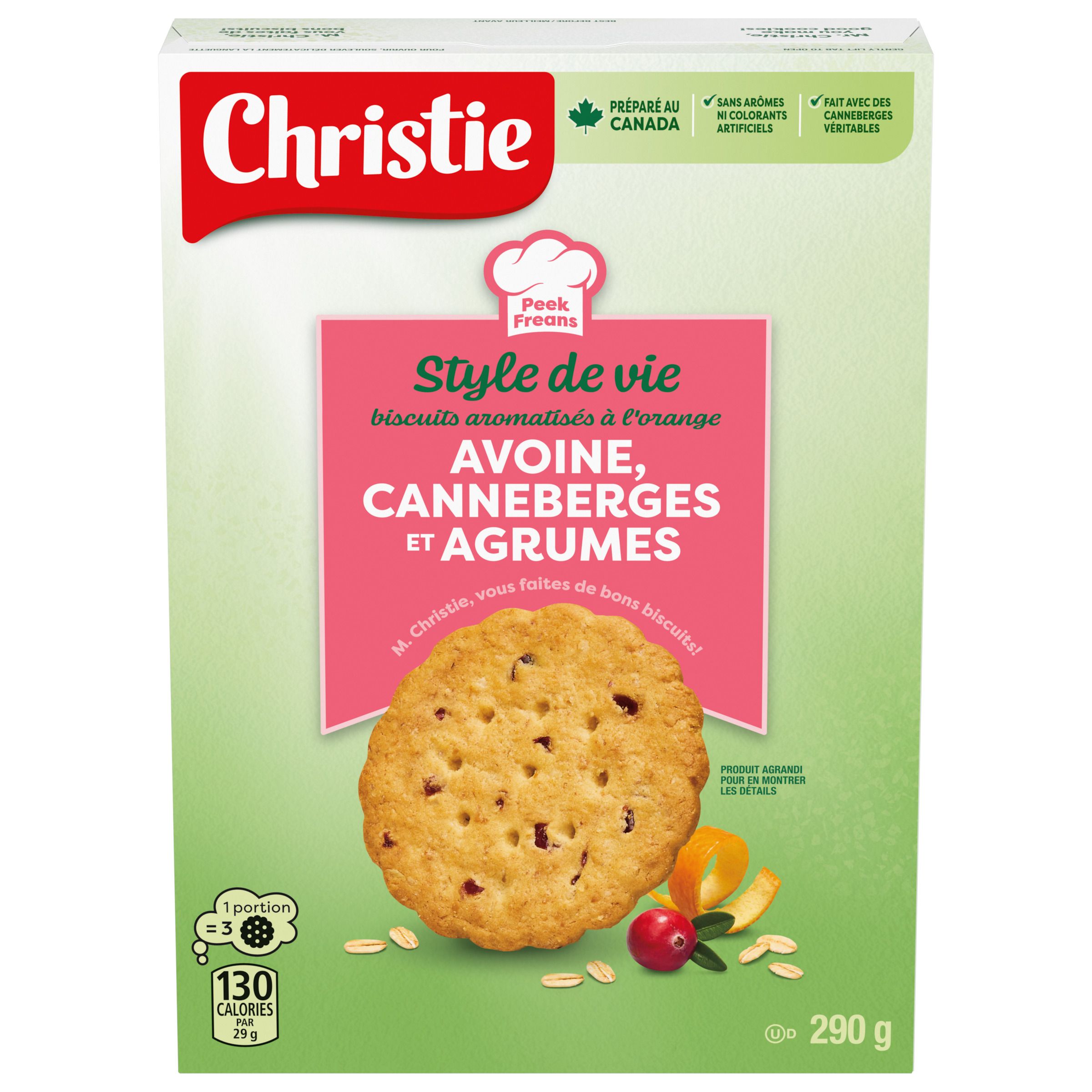 Peek Freans Style de vie Avoine avec canneberges et agrumes, 290 g-thumbnail-0