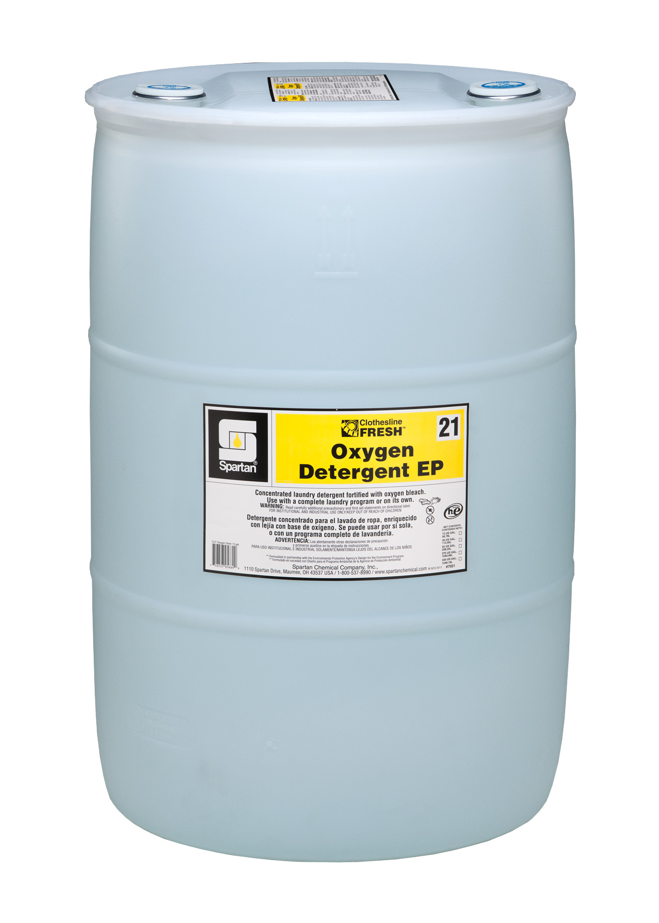 Spartan Chemical Company Clothesline Fresh Oxygen Detergent EP 21, 55 GAL DRUM