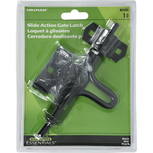 Hardware Essentials Slide Action Gate Latch Black