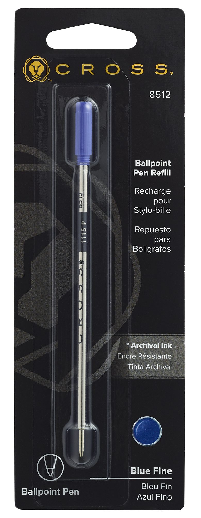 Ballpoint Pen Refill - Blue - Fine - Packaged One Per Card
