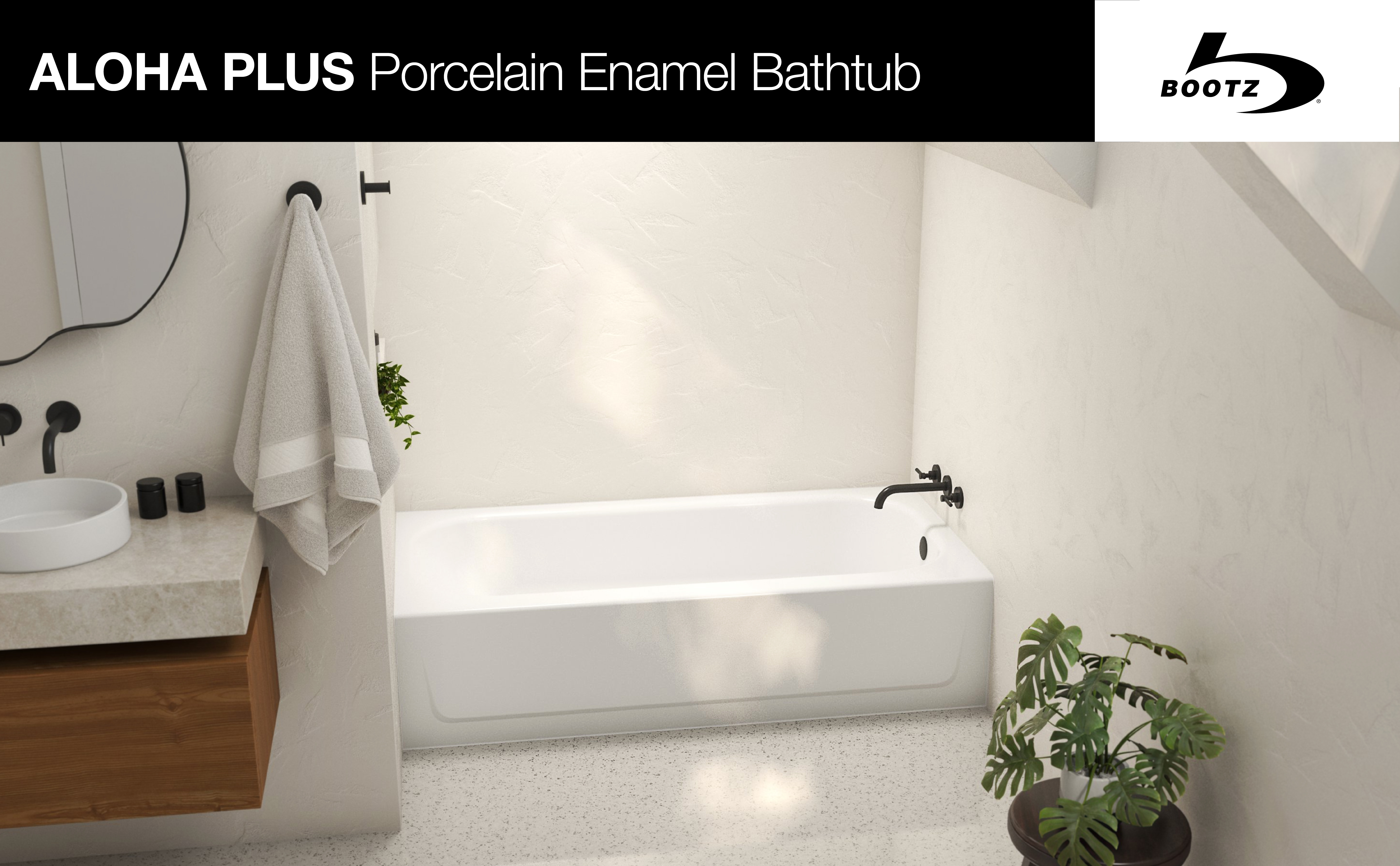Bootz Aloha Plus Porcelain Enamel Alcove Bathtub