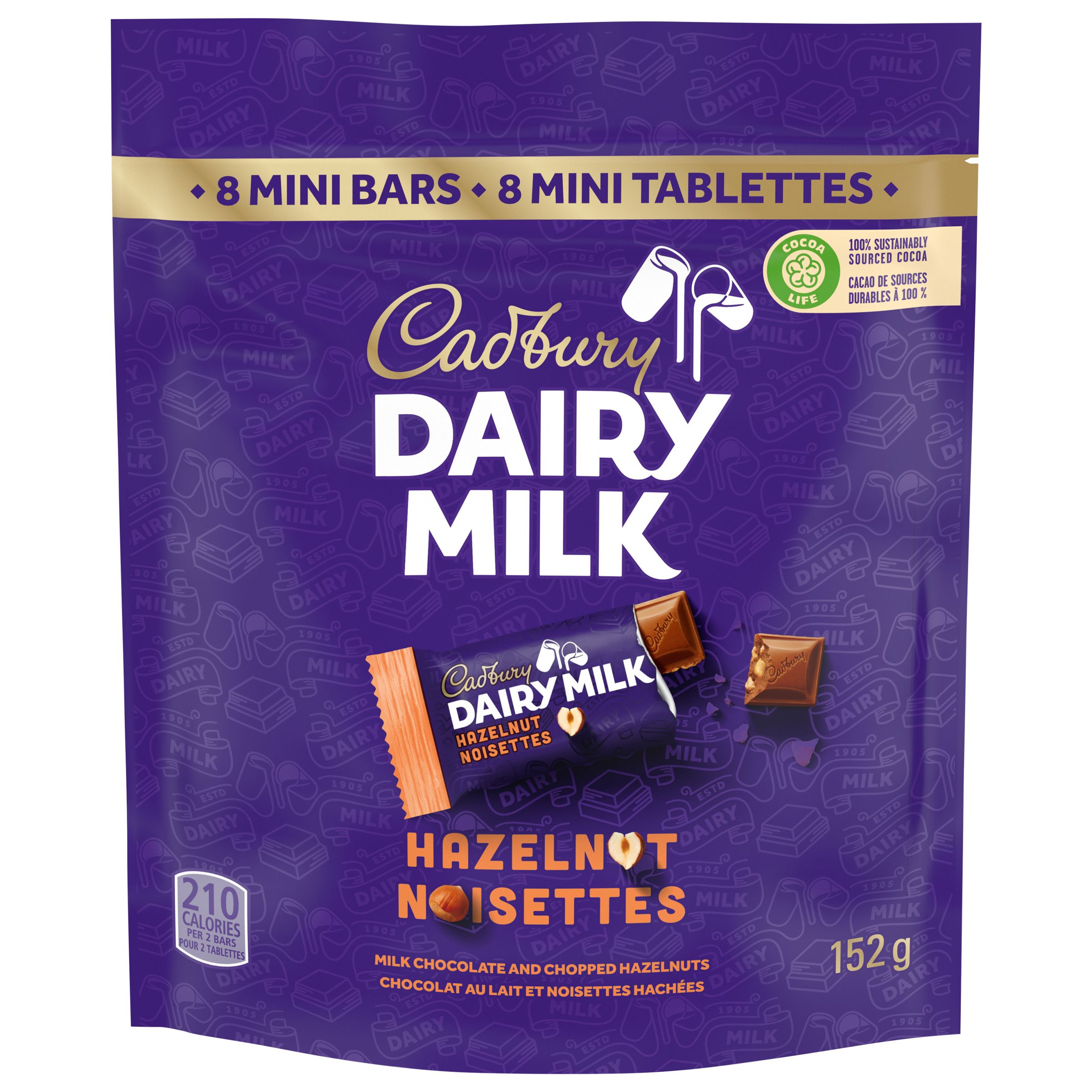 Cadbury Dairy Milk Hazelnut, Mini Chocolate Bars, 8 count, 152 g-5