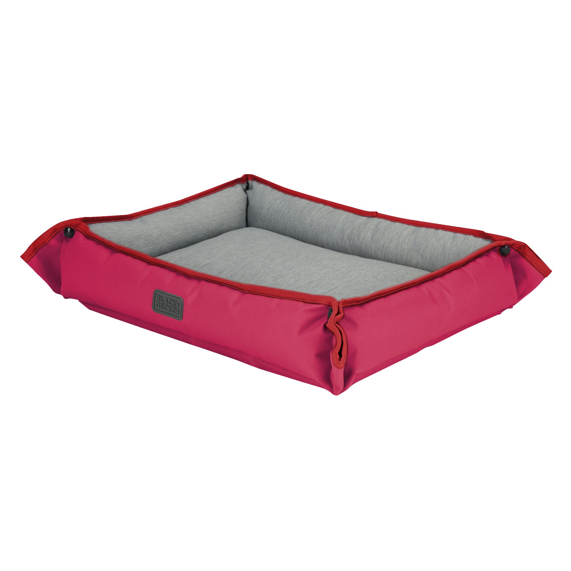 Side view of Red Black and Decker Medium Dog Four Way Snap Pet Bed