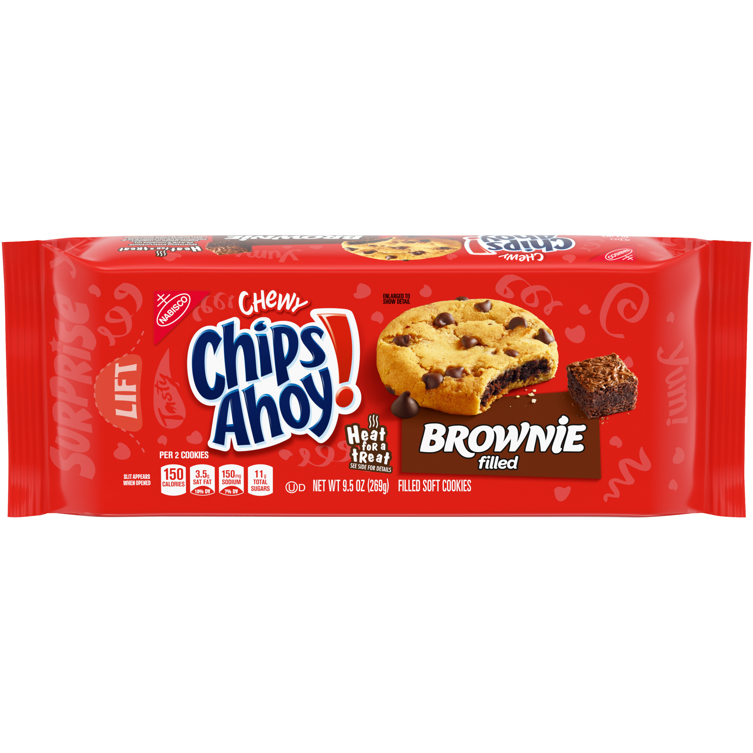 CHIPS AHOY! Chewy Brownie Filled Chocolate Chip Cookies, 9.5 oz-thumbnail-0