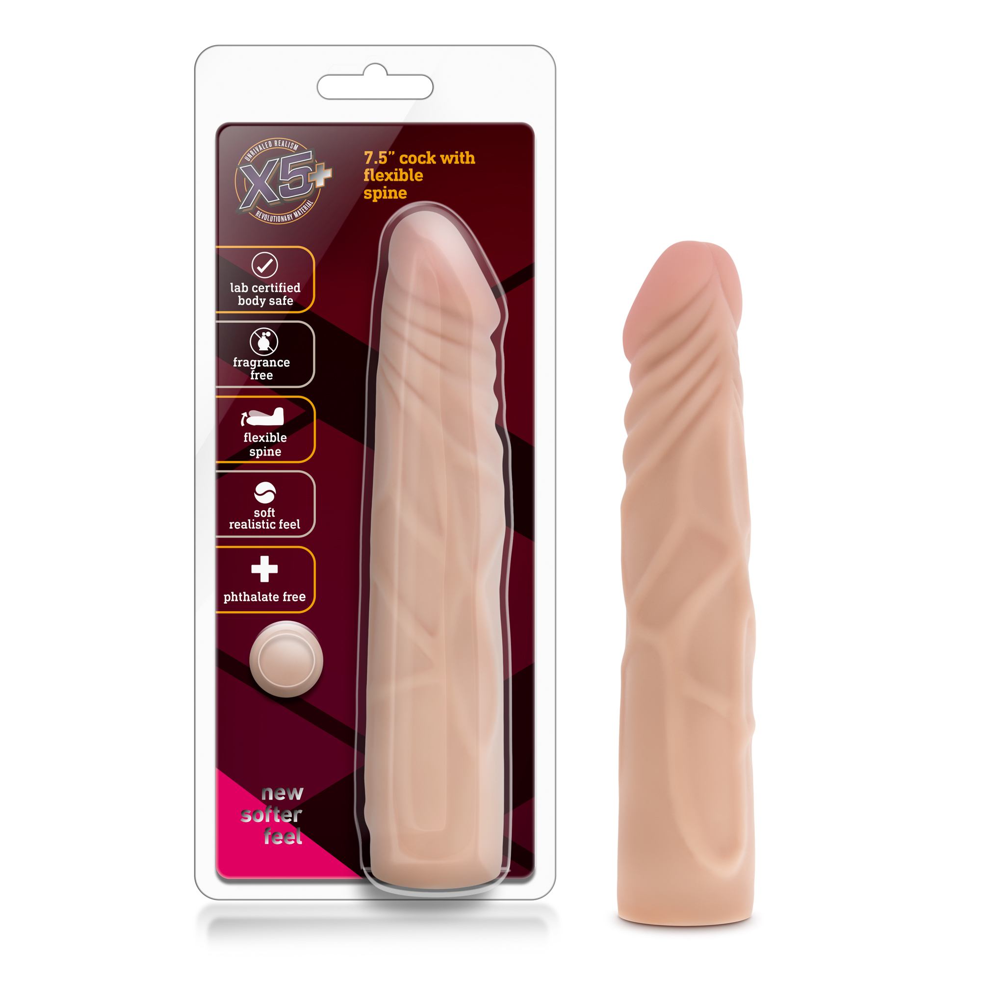 Blush X5 Plus Realistic Beige 7.5-Inch Long Dildo