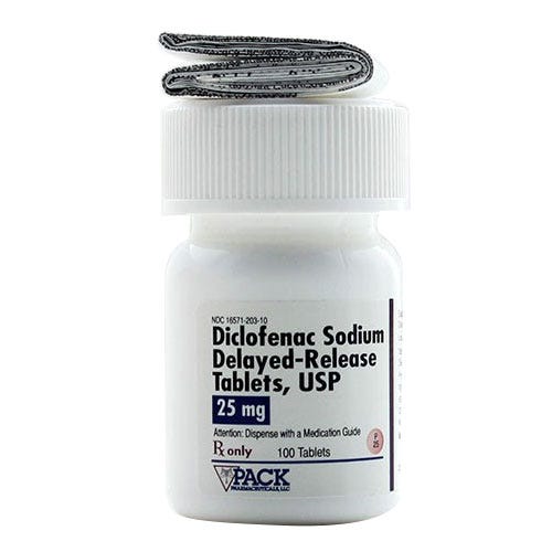 Diclofenac Sodium 25mg 100/bt Tabs - 100/Bottle