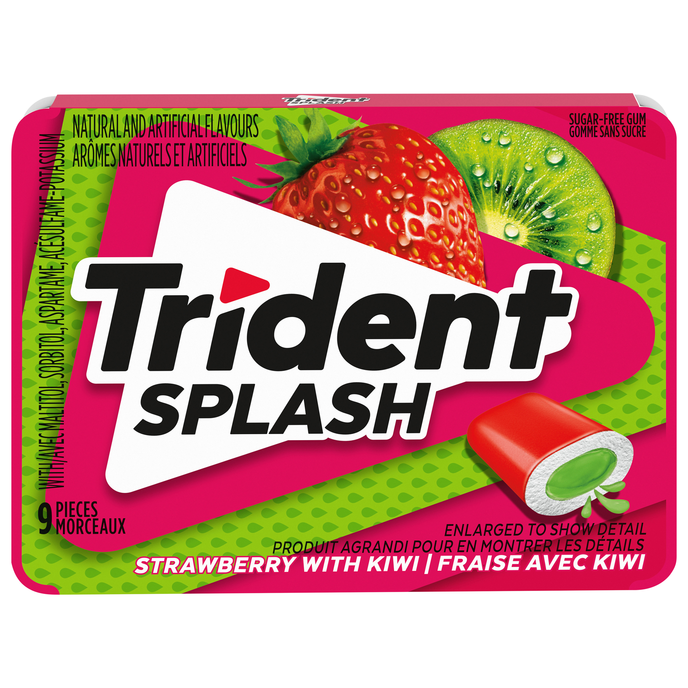 Trident Splash Sugar Free Gum, Strawberry with Lime Flavour, 9 Piece Pack-thumbnail-0