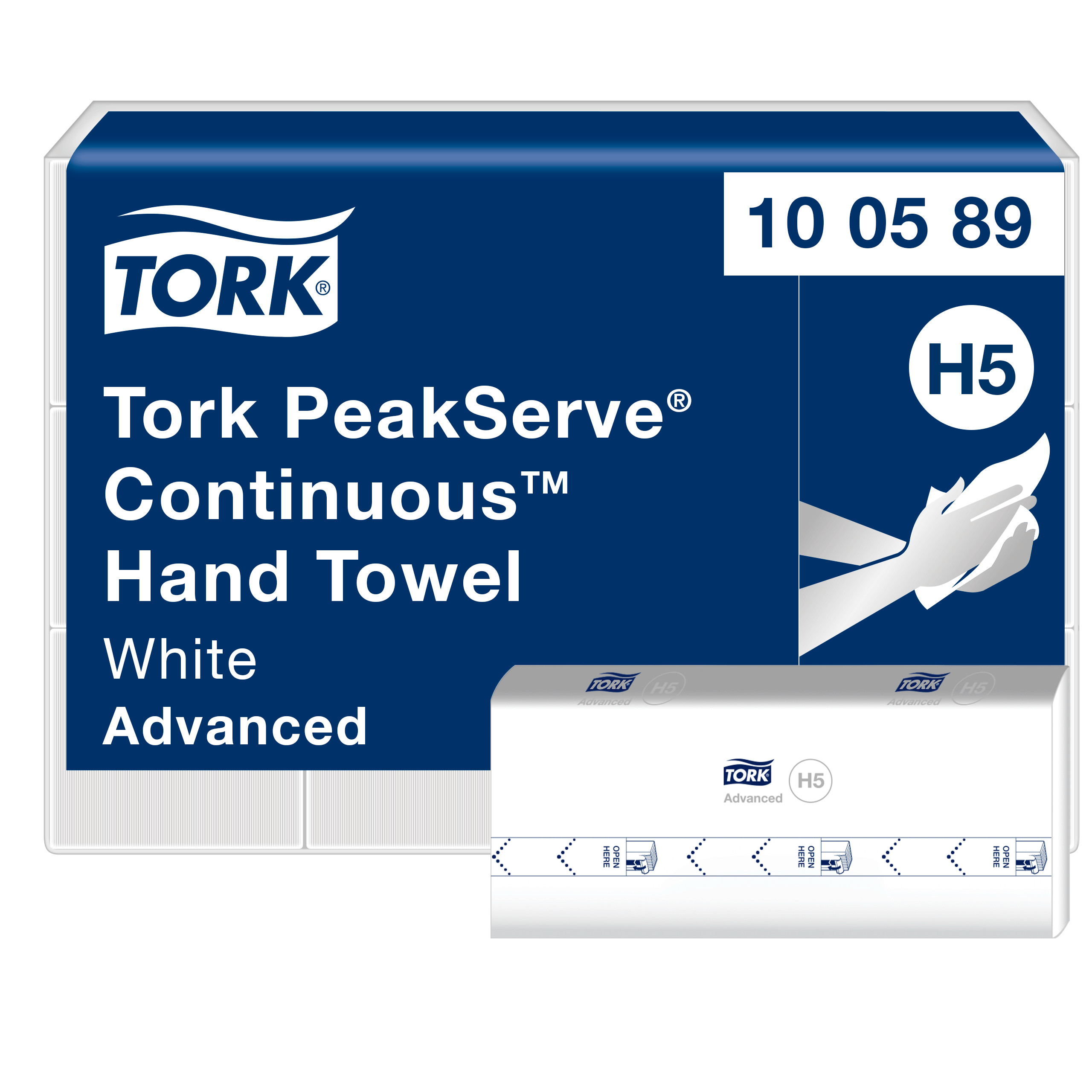 Håndklædeark, 1 lag, Continuous, 3240 ark, Tork PeakServe H5