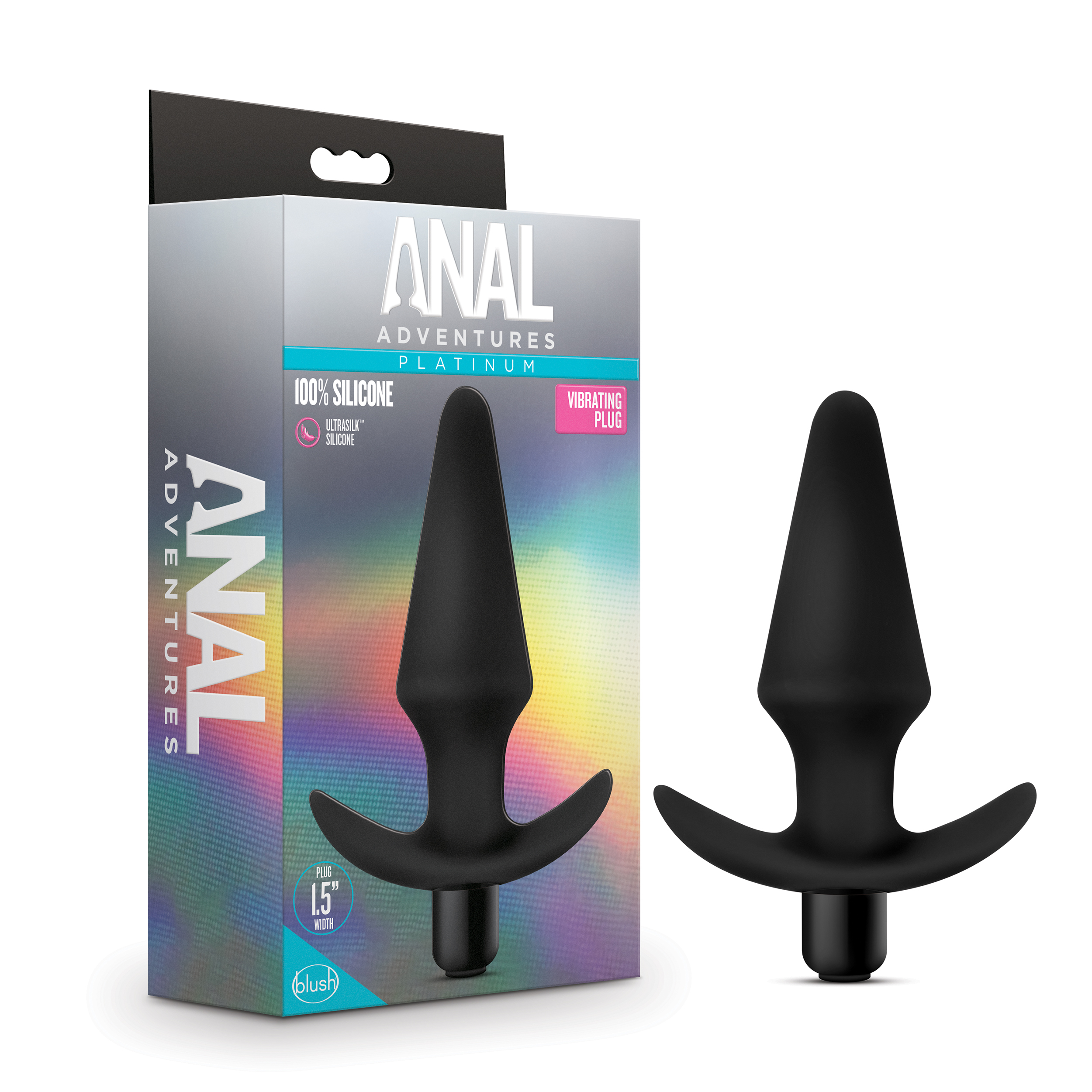 Blush Anal Adventures Platinum Black 5-Inch Vibrating Anal Plug