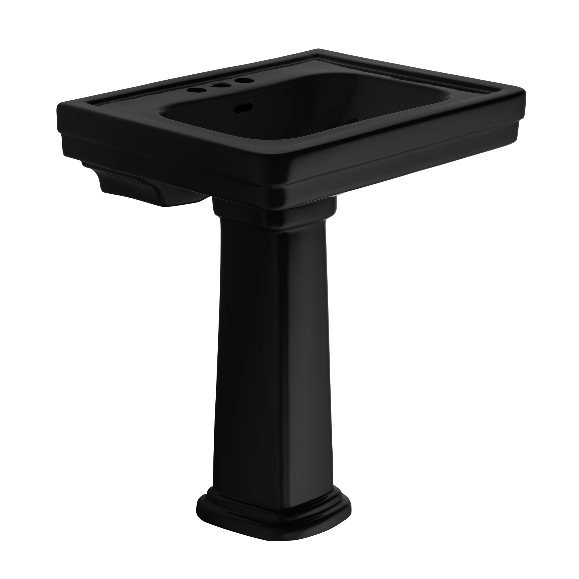 TOTO Promenade 27-1/2" x 22-1/4" Rectangular Pedestal Bathroom Sink for 4 inch Center Faucets, Ebony, Vitreous China, LPT530.4N#51