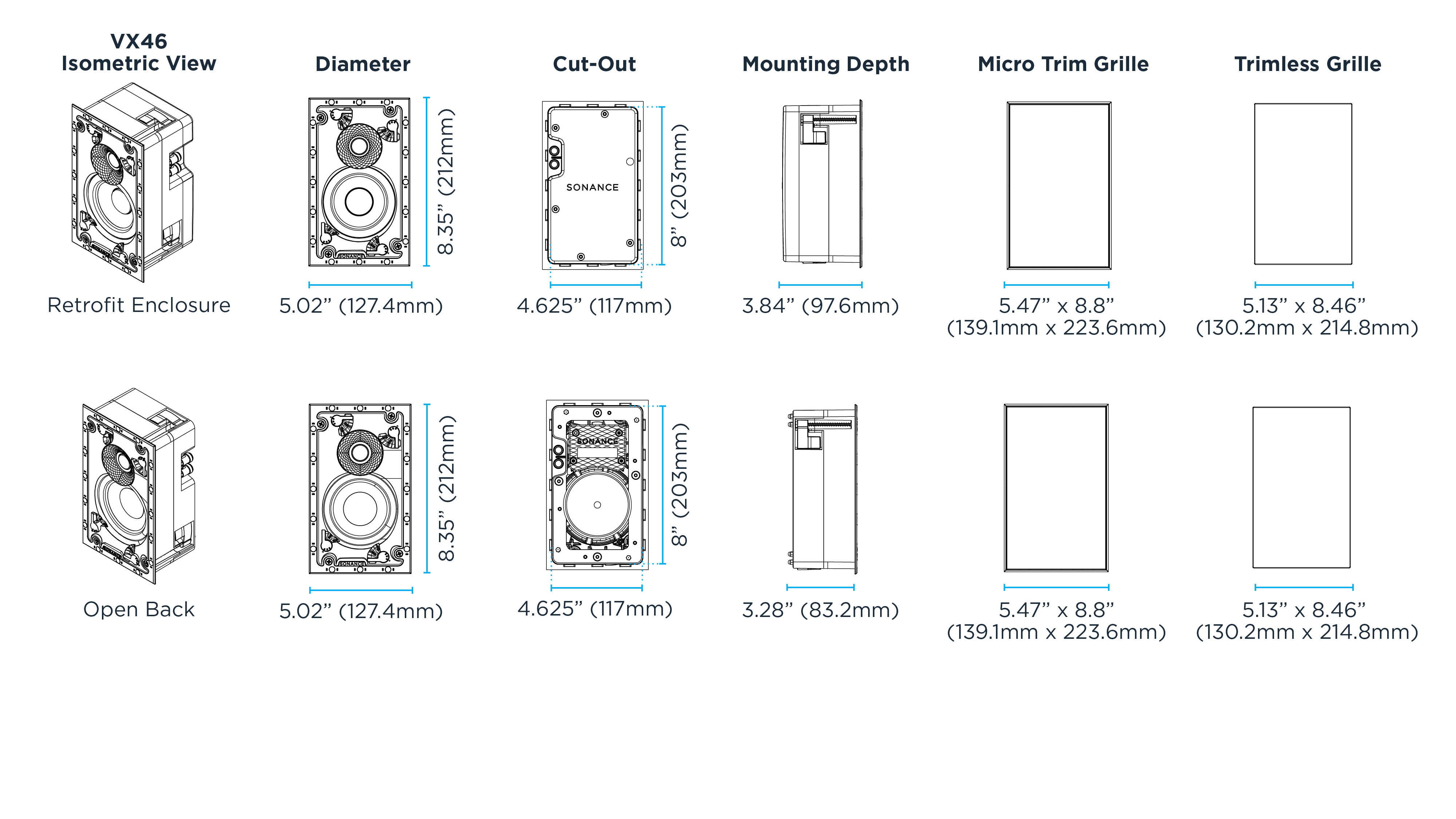 VX46 Dimensional Drawings