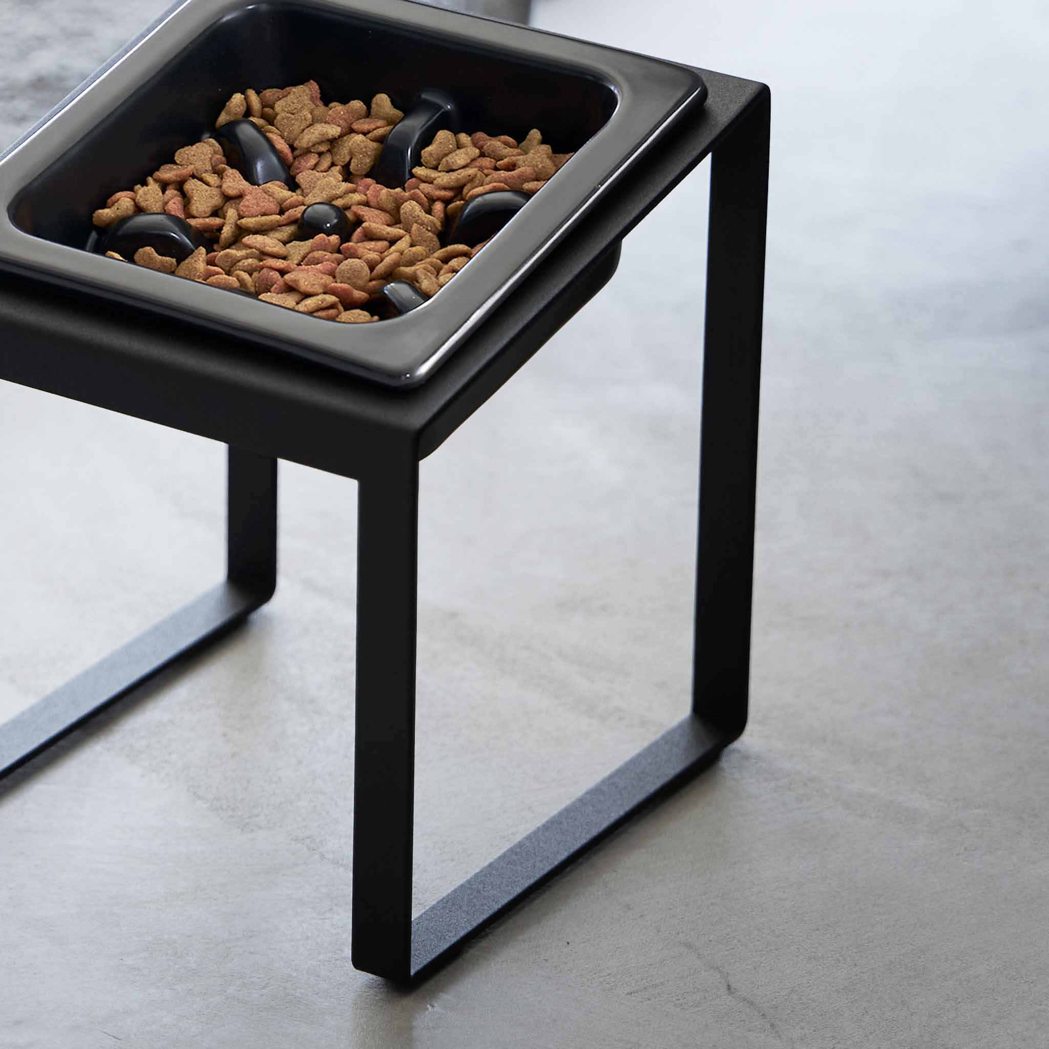 Angled Slow Feeder Pet Food Bowl Stand : Tilted for Easy Access