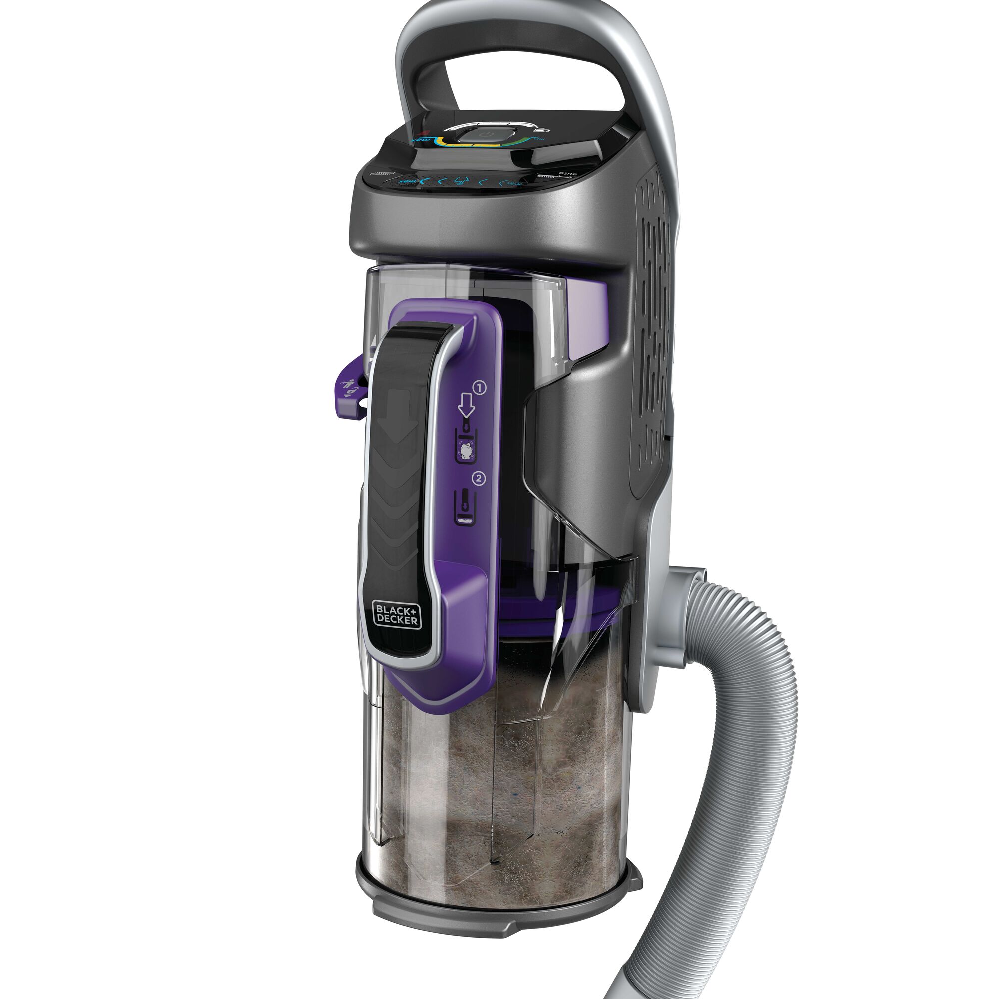 Dust compactor feature of POWER SERIES PRO cordless 2 in 1 pet vacuum.