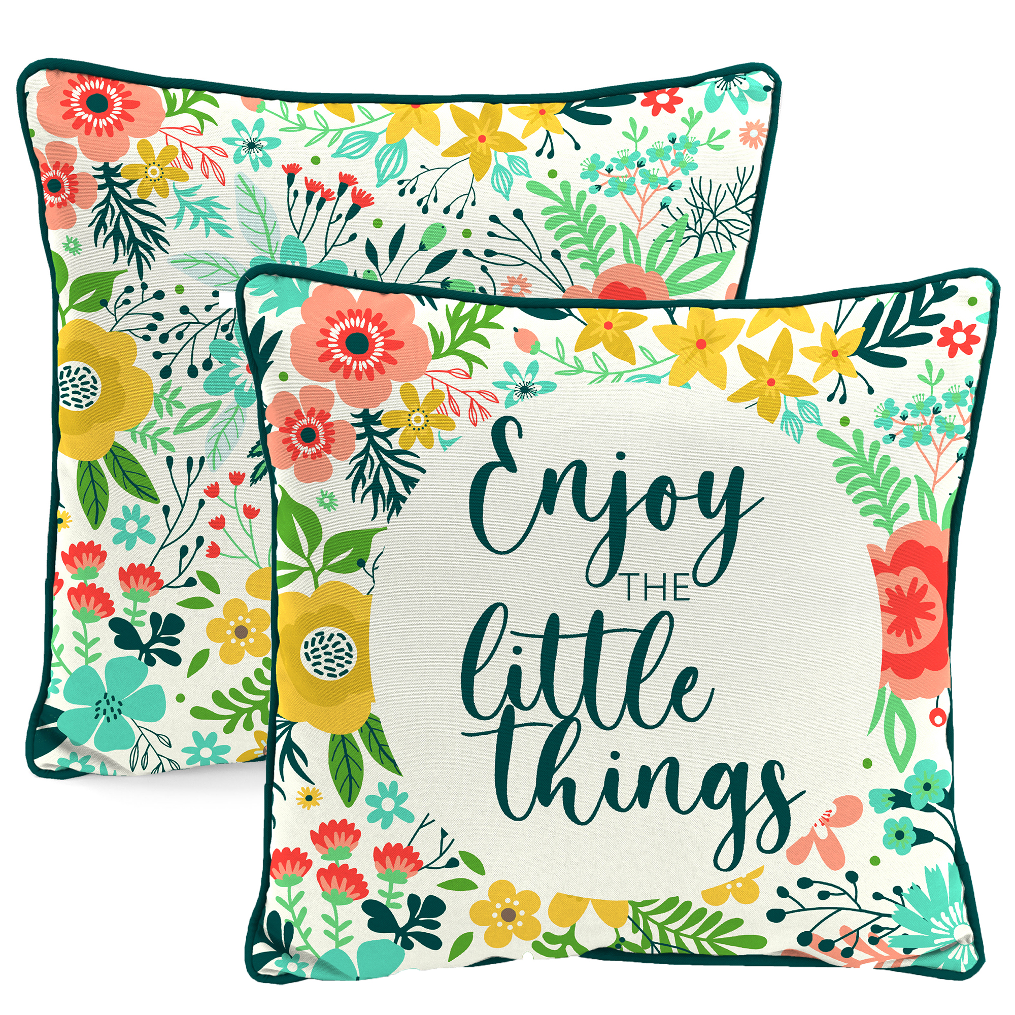 New Outdoor Throw Pillow with Welt 16" x 16", Fade Stain Resistant, Easy Clean - Picture 13 of 30
