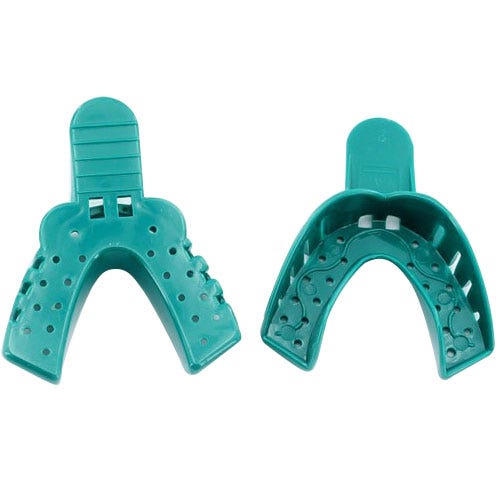 Impression Tray # 2 Perforated Large Lower Green - 12/Bag