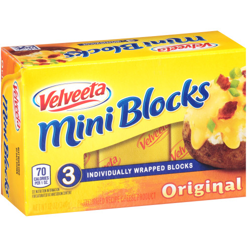 VELVEETA American Cheese Mini Blocks, 12 oz. (Pack of 12) Kraft Heinz