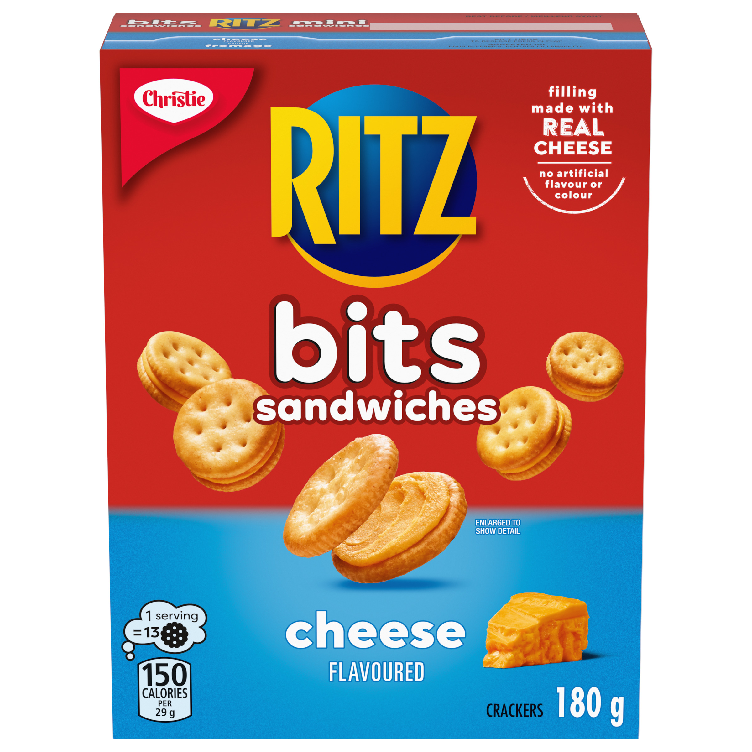 CHRISTIE RITZ Bits Sandwiches Cheese Flavoured, Snack Crackers, 180 g