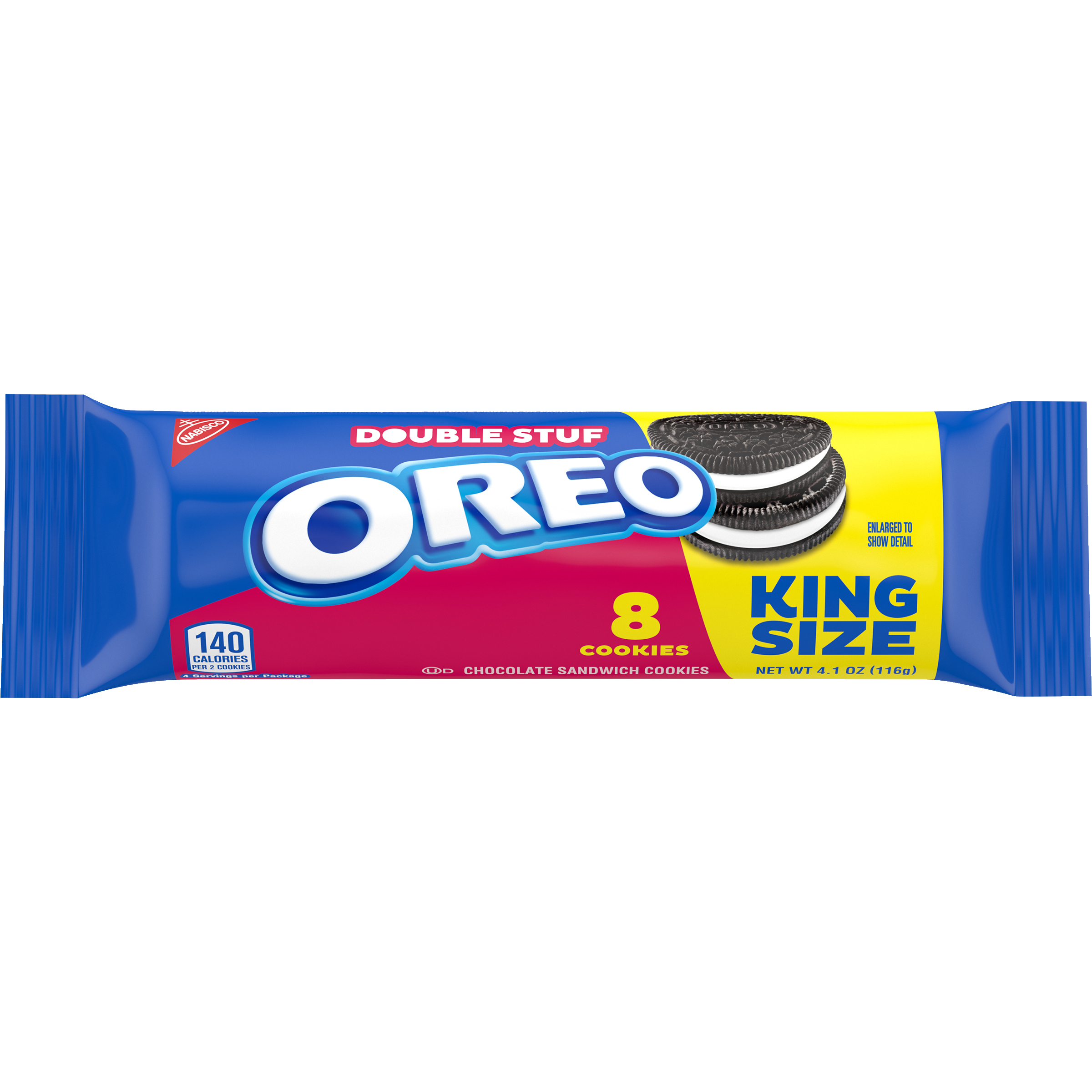 OREO Double Stuf Chocolate Sandwich Cookies, King Size Snack Pack, 4.1 oz-thumbnail-1