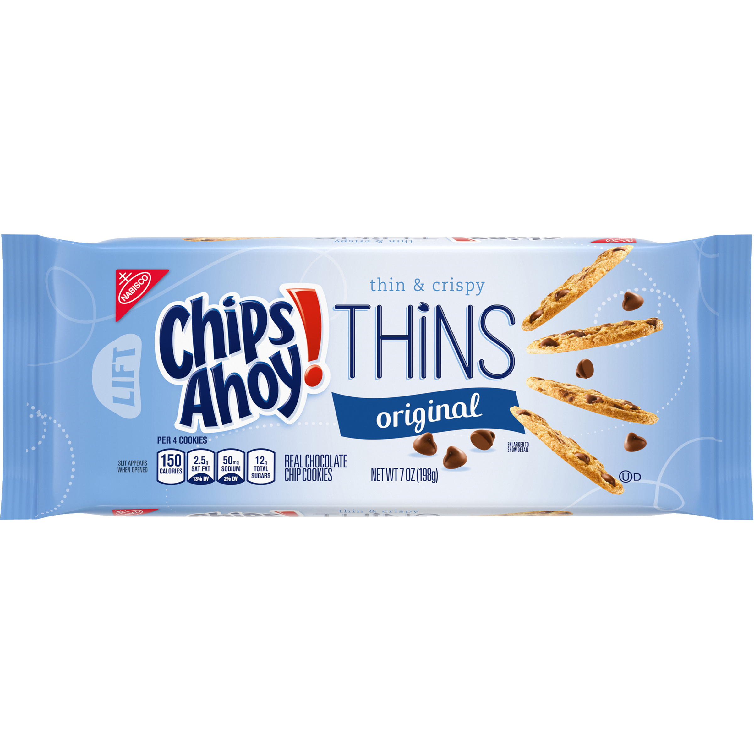 CHIPS AHOY! Thins Original Chocolate Chip Cookies, 7 oz-2