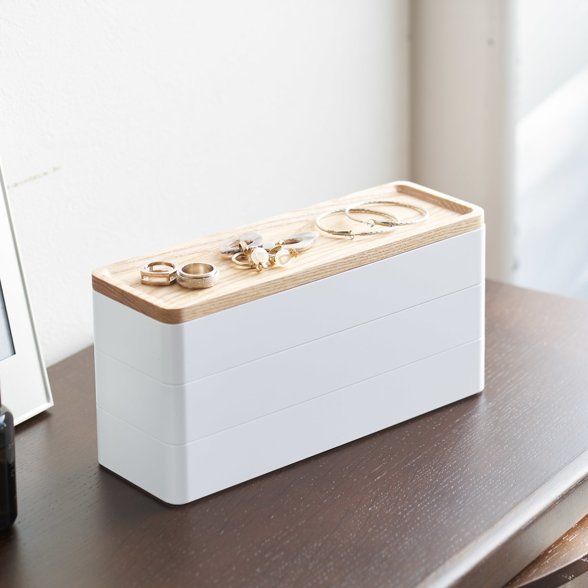 3-Tiered Slim Accessory Box : Stackable Design