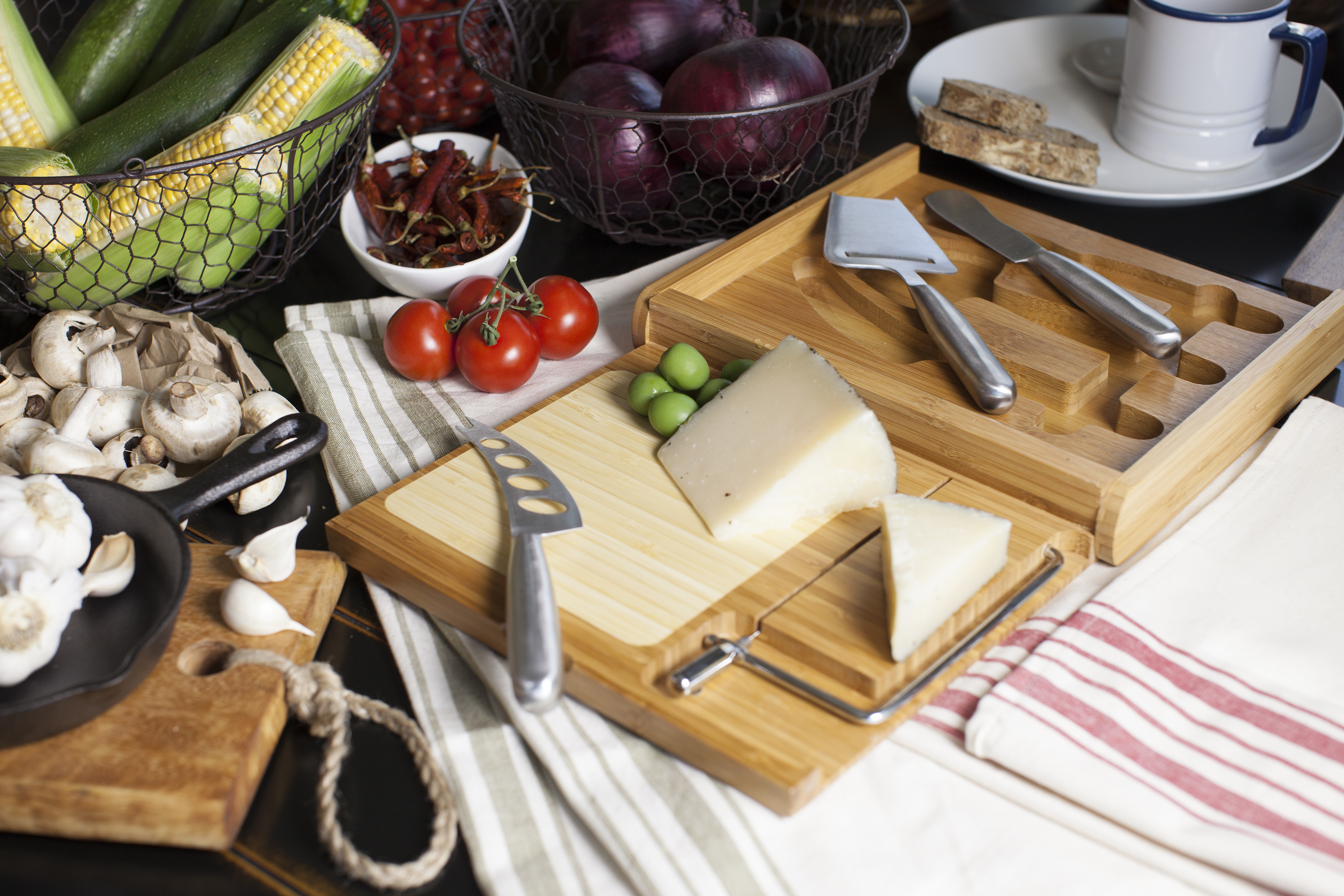 Soirée Cheese Cutting Board & Tools Set with Wire Cutter