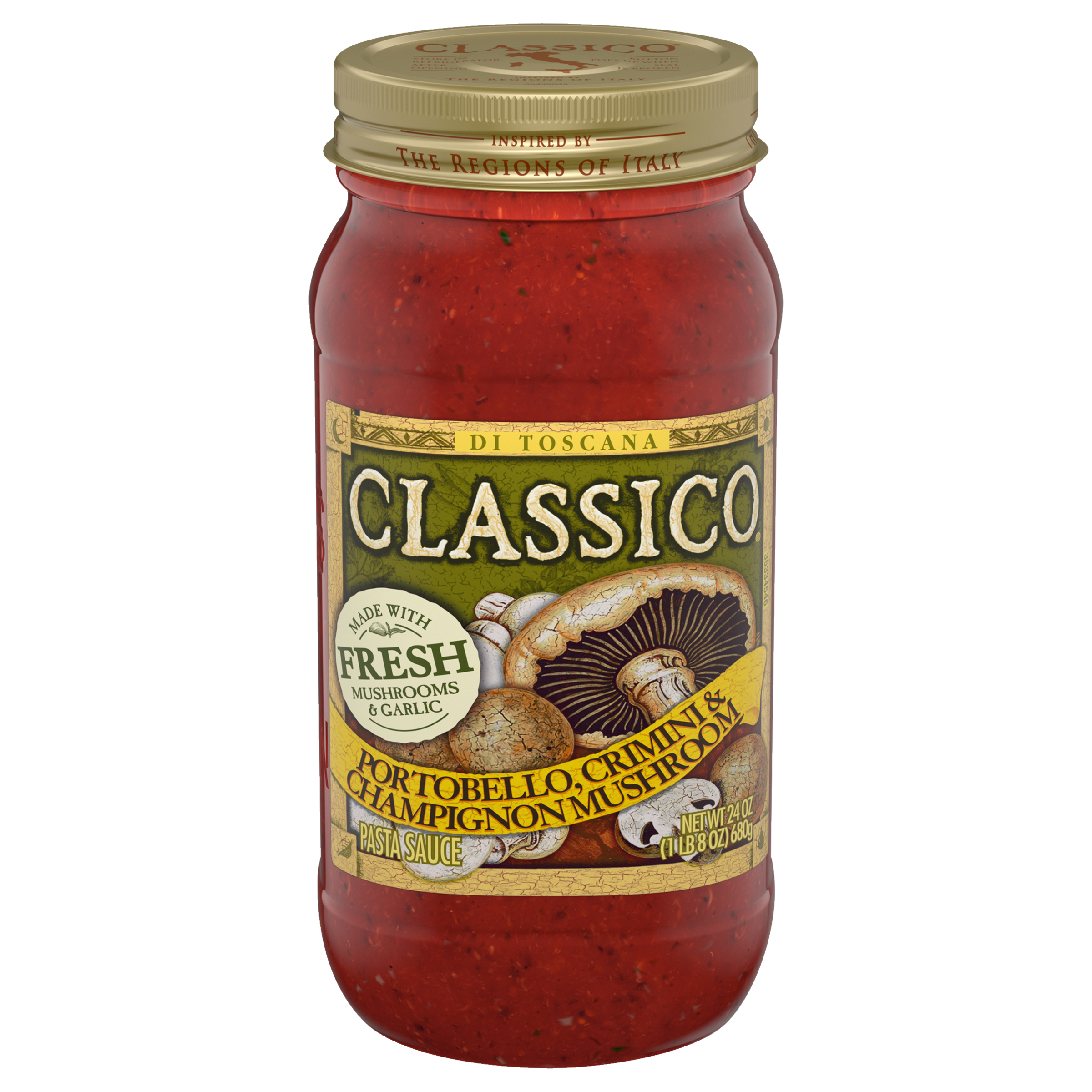 Classico Portobello, Crimini & Champignon Mushroom Pasta Sauce, 24 oz