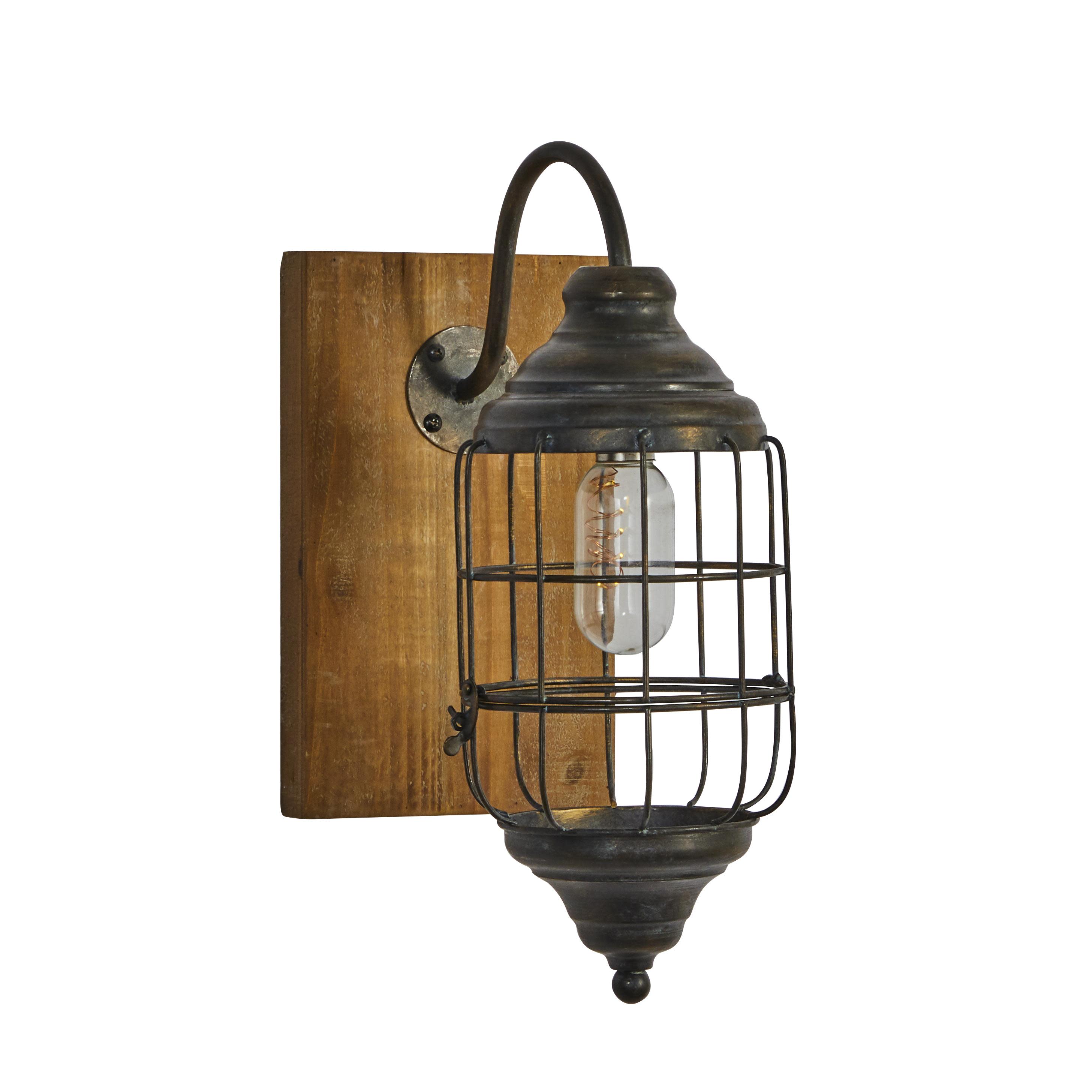 Black Metal  Wall Sconce, 6" x 11" x 15"