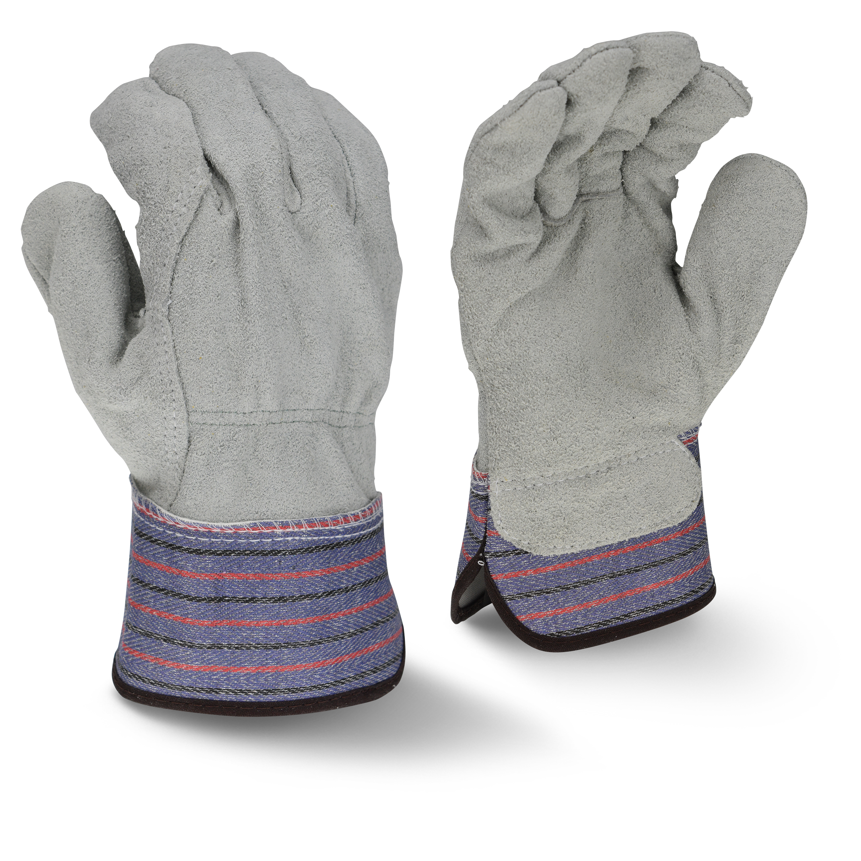 RWG3206 Full Regular Shoulder Gray Split Cowhide Leather Palm Glove - Size L