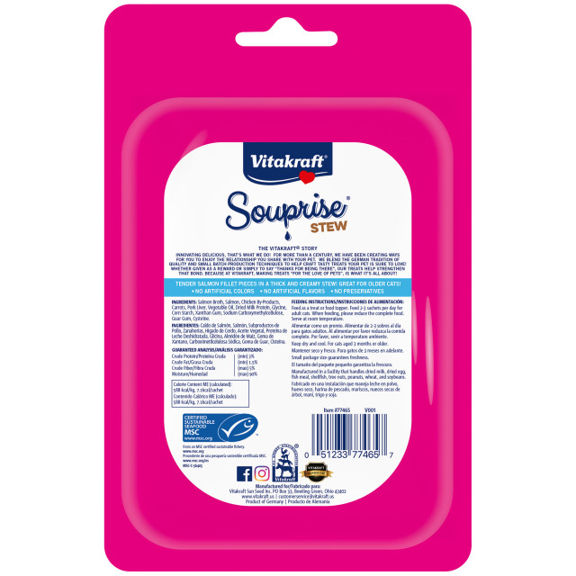 Back-Image showing Souprise® Stew, Salmon and Carrot, 5 Pack