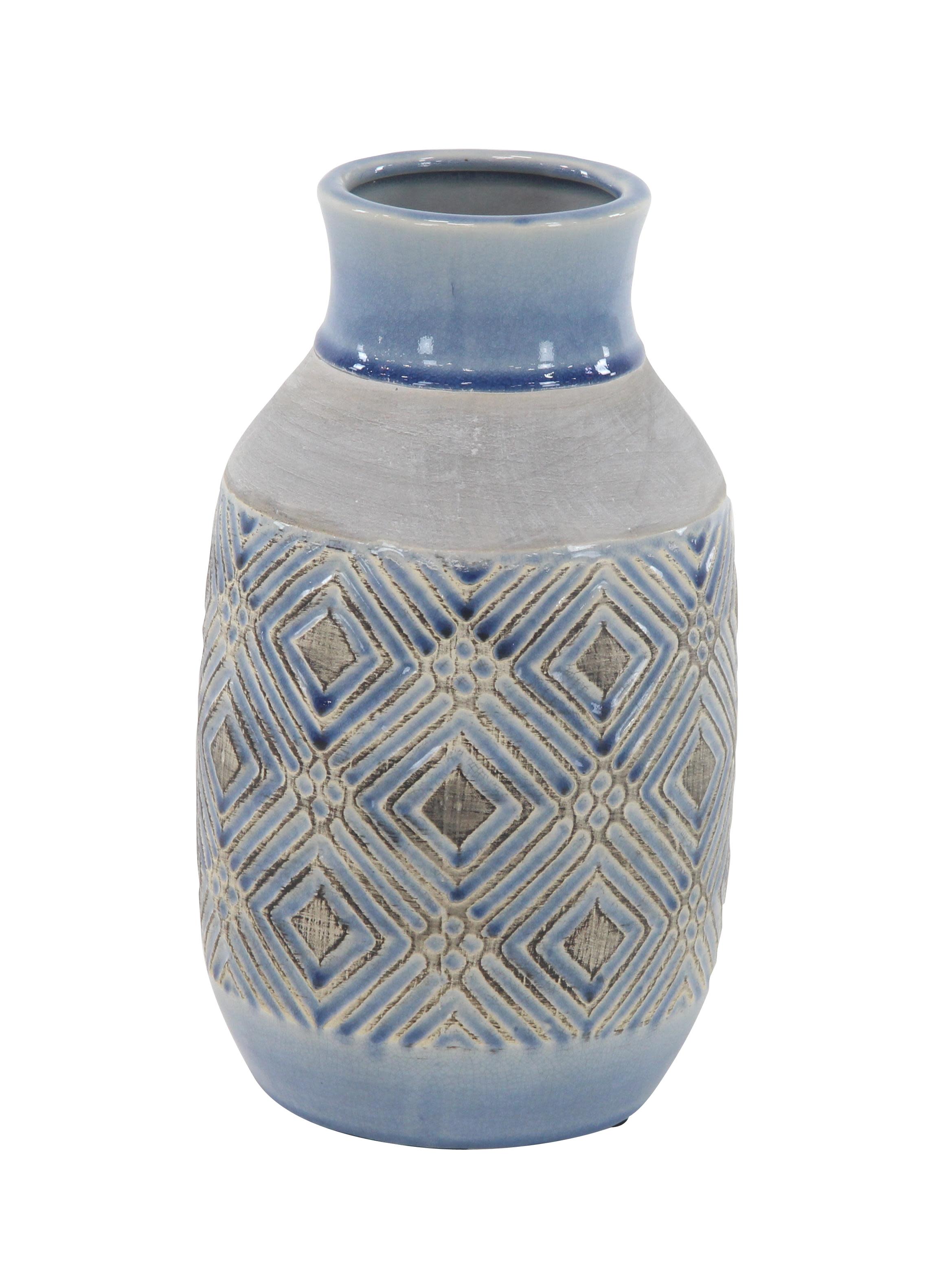 ceramic  vase, 7" x 7" x 13"