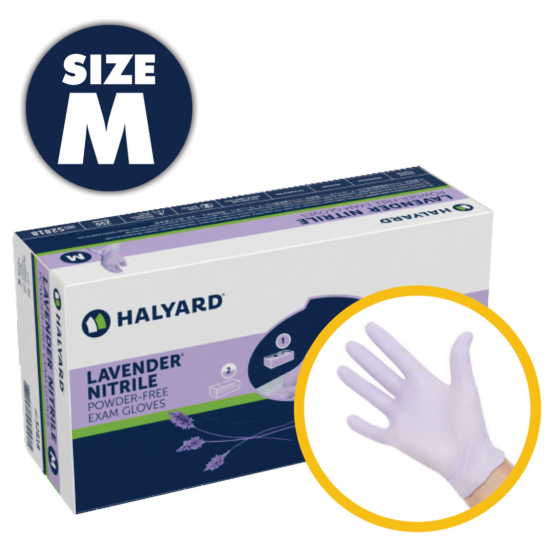 Lavender Nitrile Exam Glove PF Medium