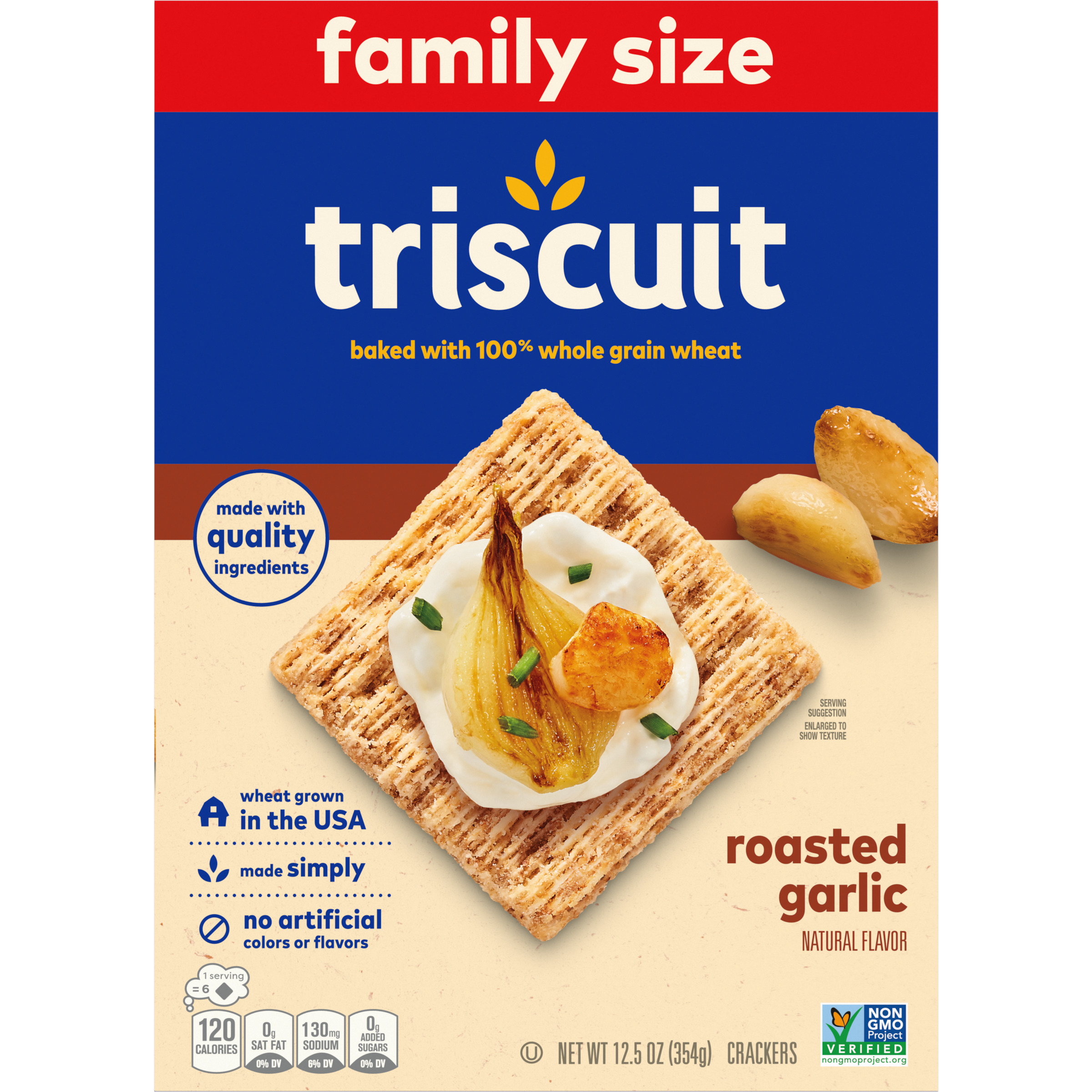 Triscuit Roasted Garlic Whole Grain Wheat Crackers, Family Size, 12.5 oz-thumbnail-3