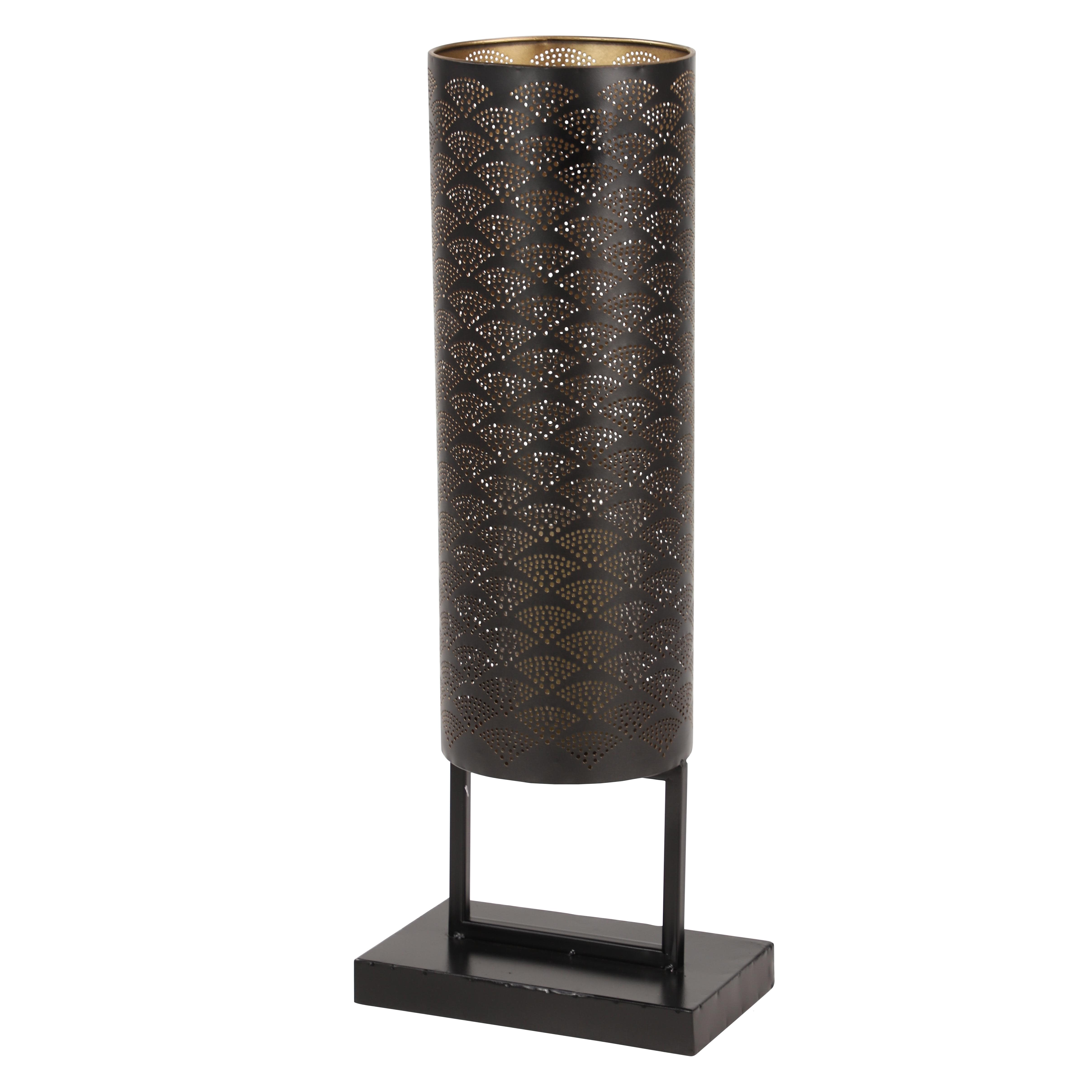 Black Metal  Candle Lantern, 10" x 7" x 27"