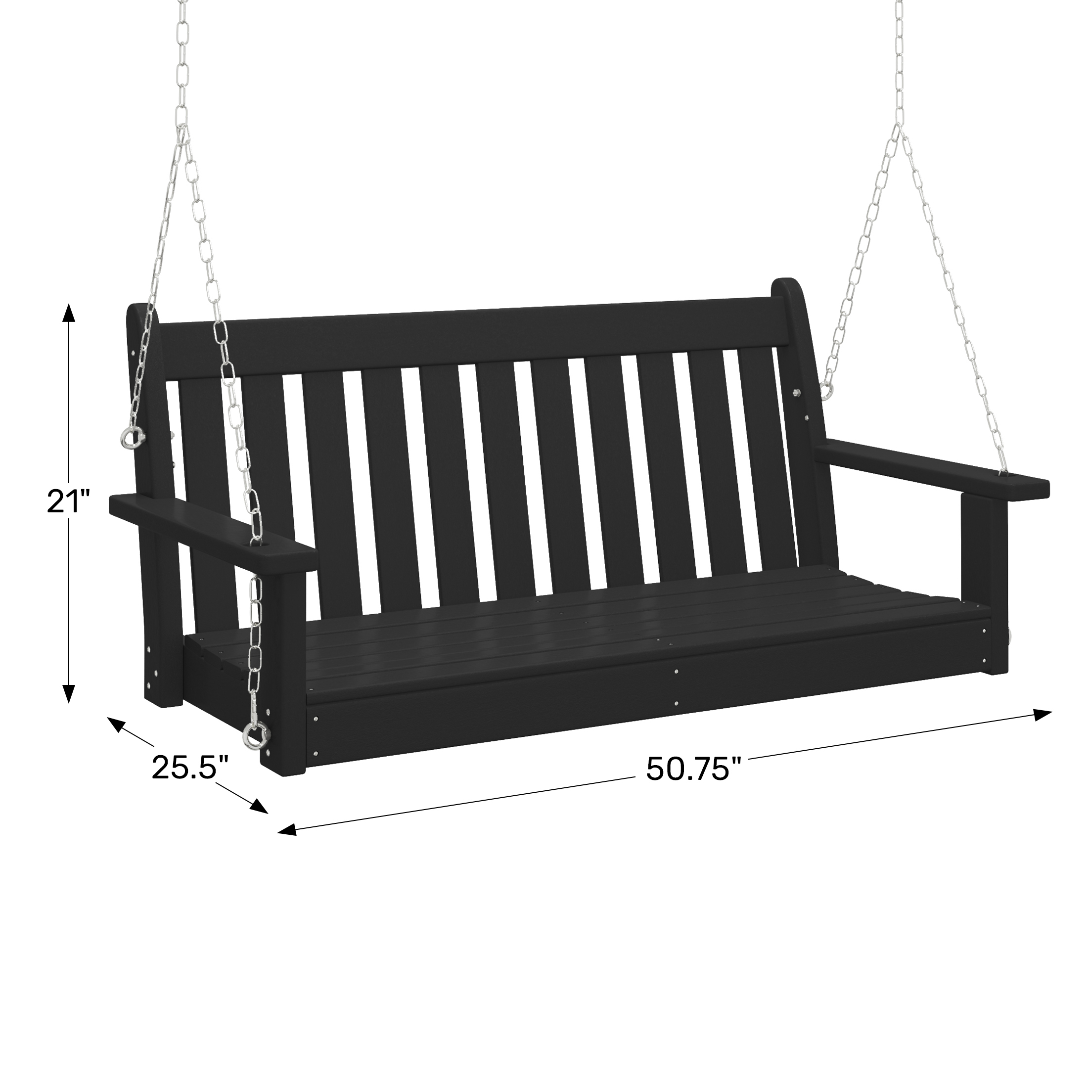Outdoor Patio HDPE Hanging Front Porch Swing BenchWWT Spec Image