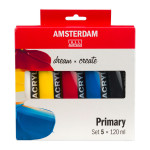 AMSTERDAM STANDARD ACRYLIC PRIMARY SET 5 X 120ML