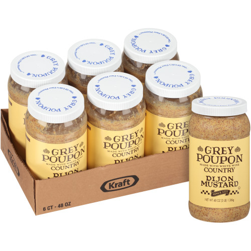  GREY POUPON Country Dijon Mustard,  48 oz. Jar (Pack of 6) 