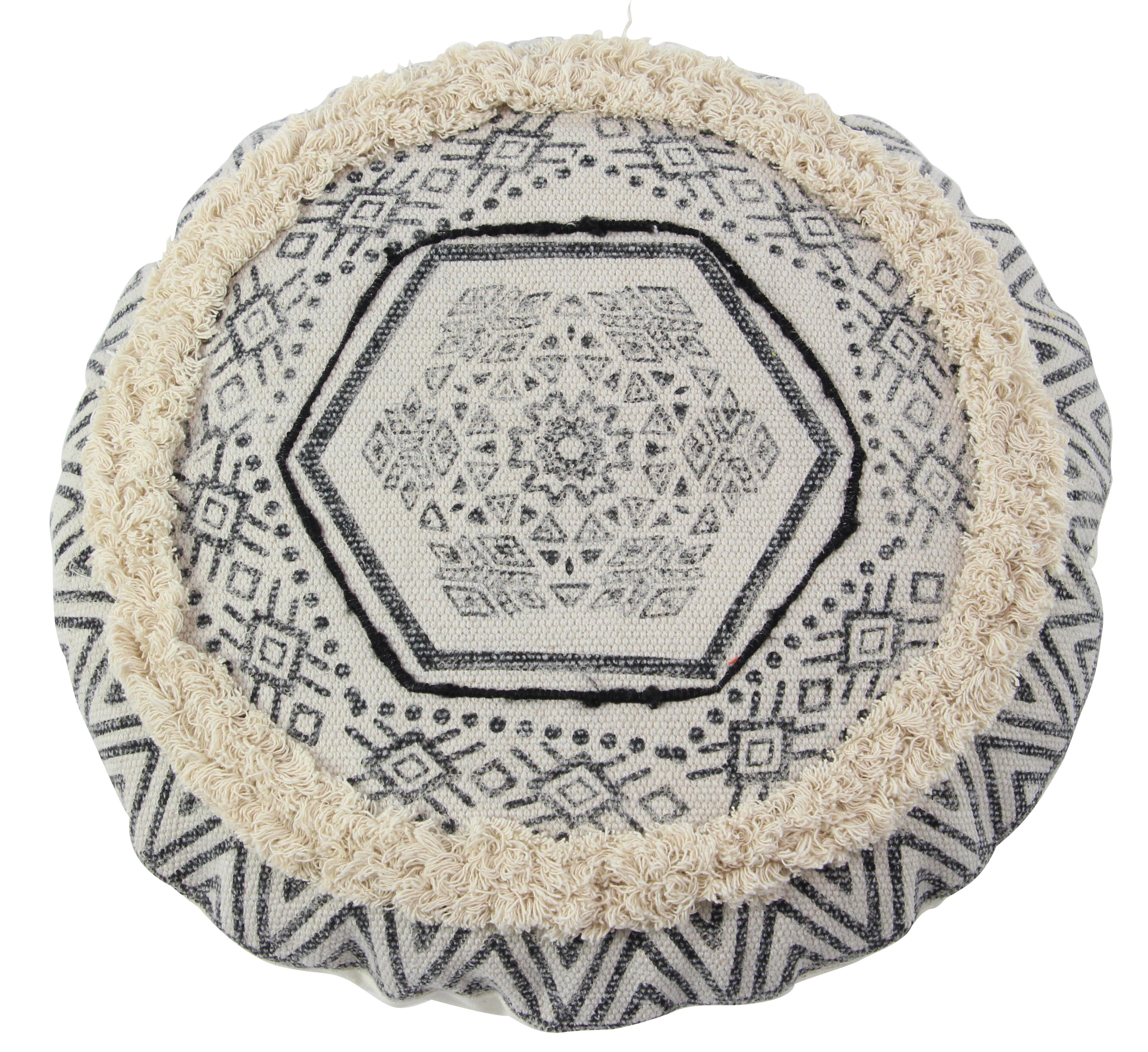 Cream Cotton Fabric  Pillow Decorative, 18" x 7" x 18"