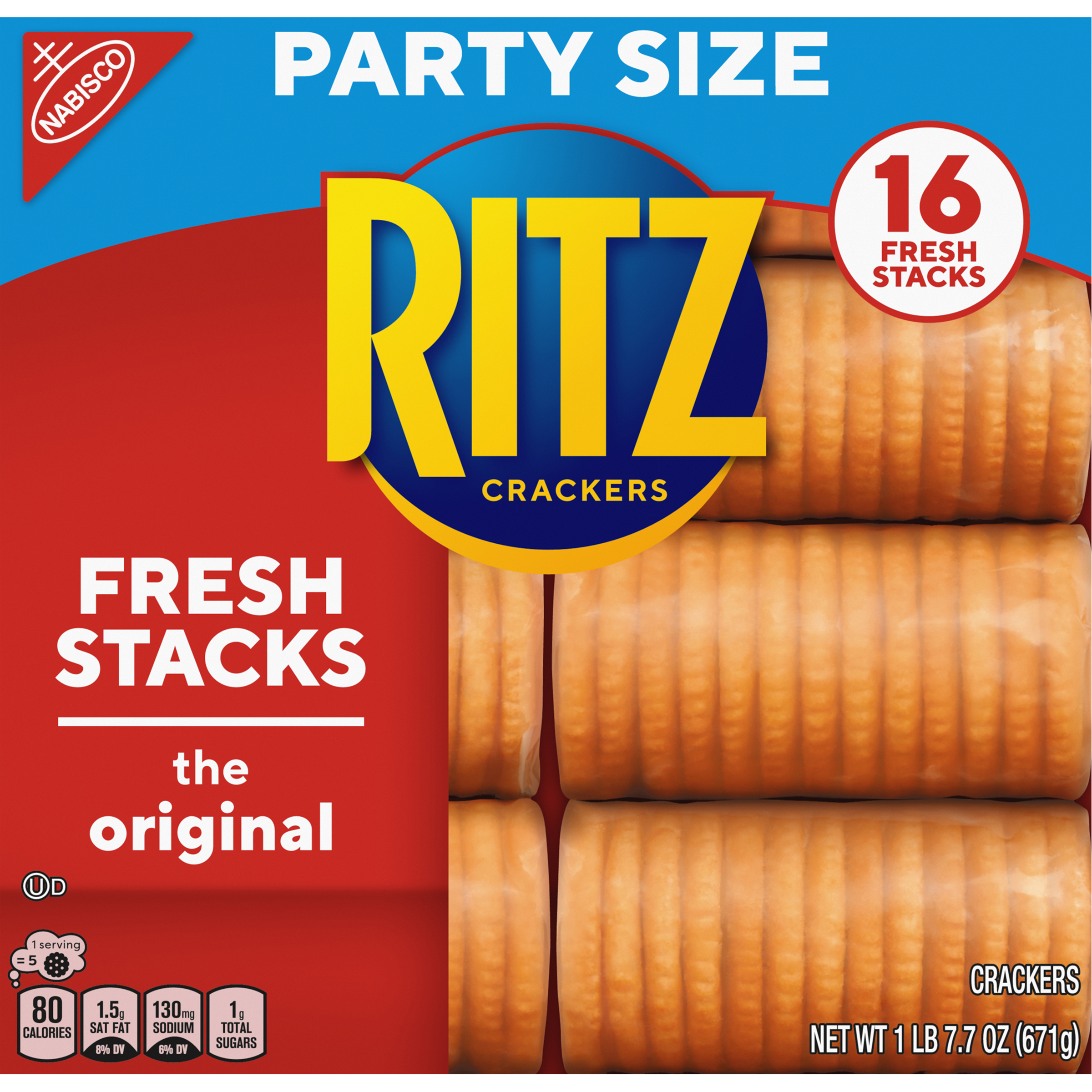 RITZ Fresh Stacks Original Crackers, Party Size, 16 Count, 23.7 oz-thumbnail-1