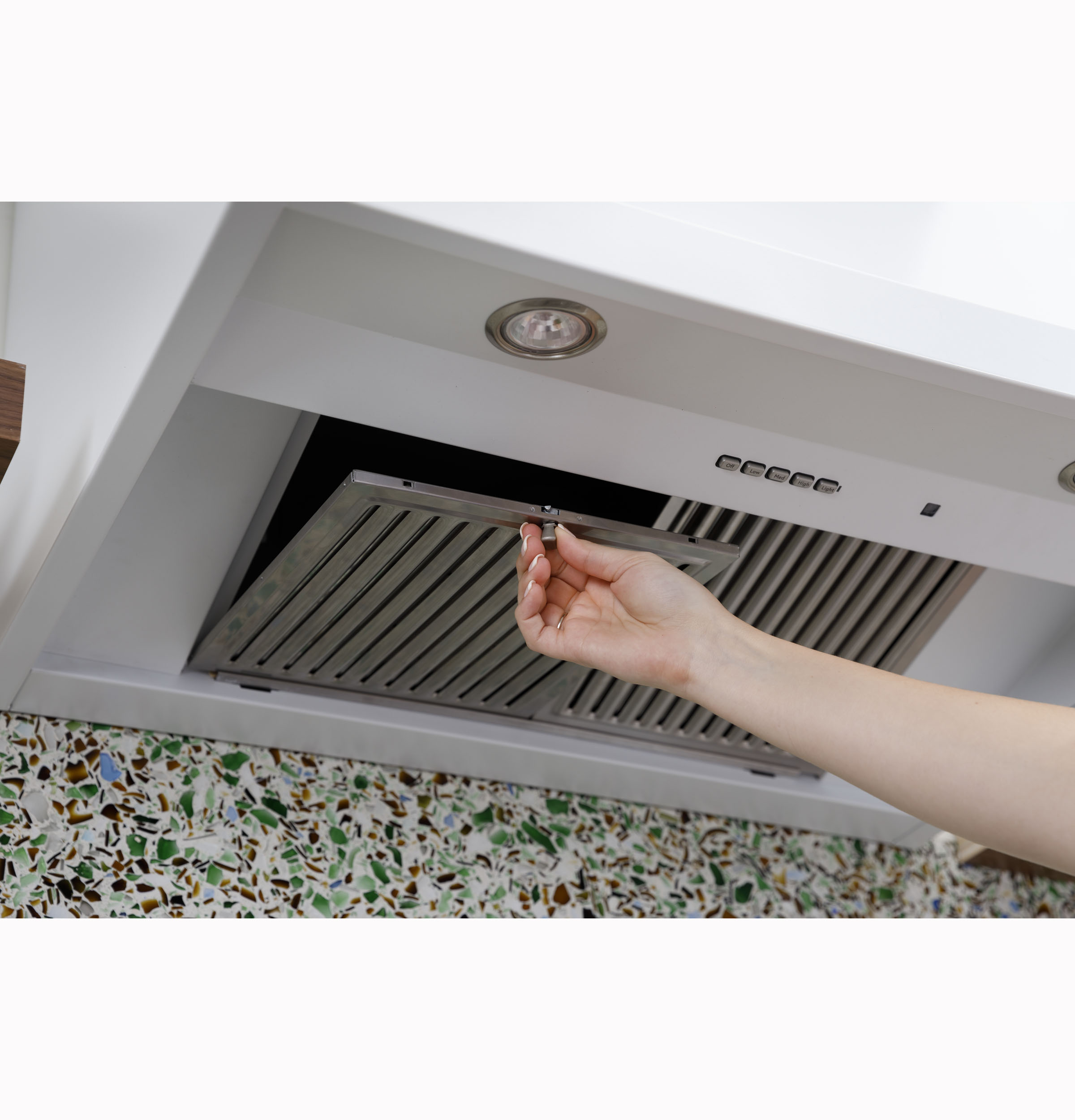 Café™ 36" Matte White Wall Mounted Commercial Range Hood view 6