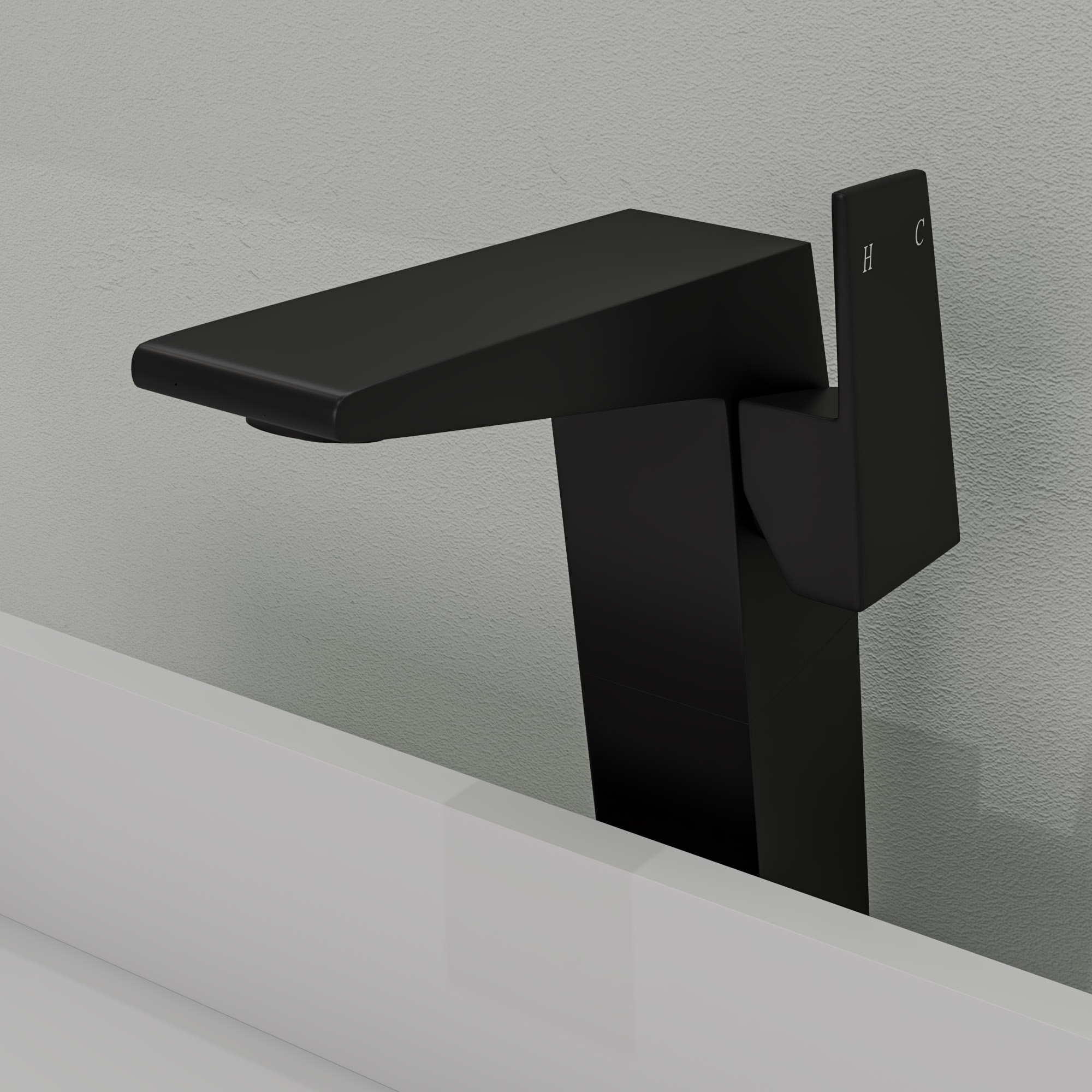 ALFI brand 1.2 GPM Lever Straight Spout Bathroom Faucet, Modern, Black Matte, AB1475-BM