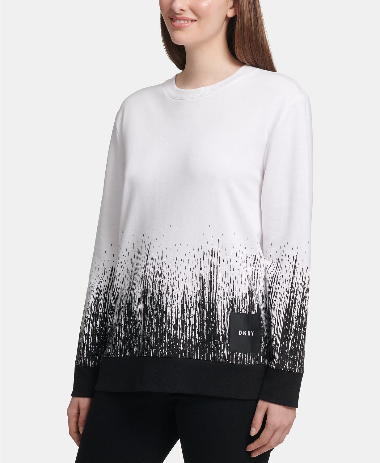 Dkny Women's Ombre Everywhere Sweatshirt White Size Large