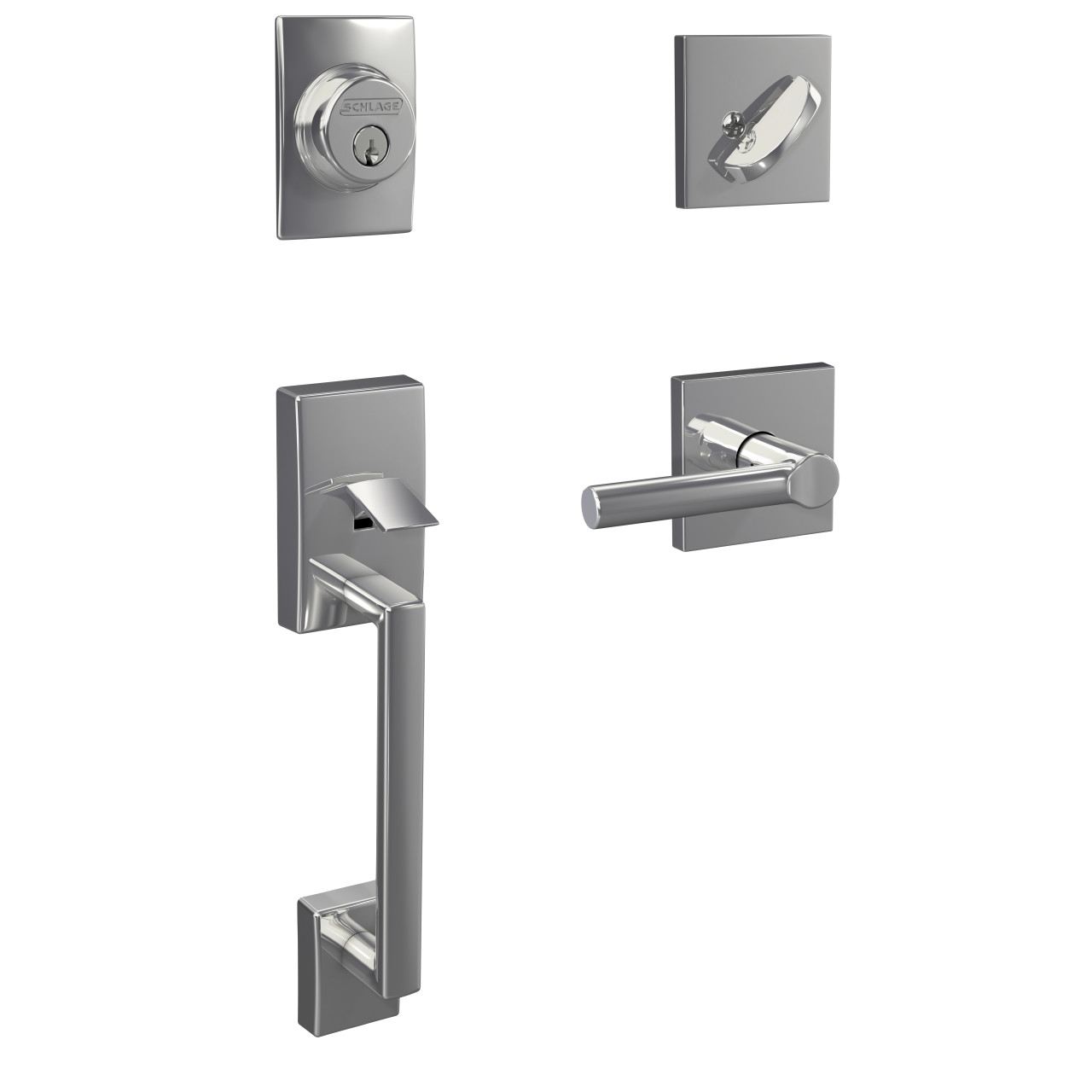 Custom Single Cylinder Handleset and Broadway Lever with Collins Trim