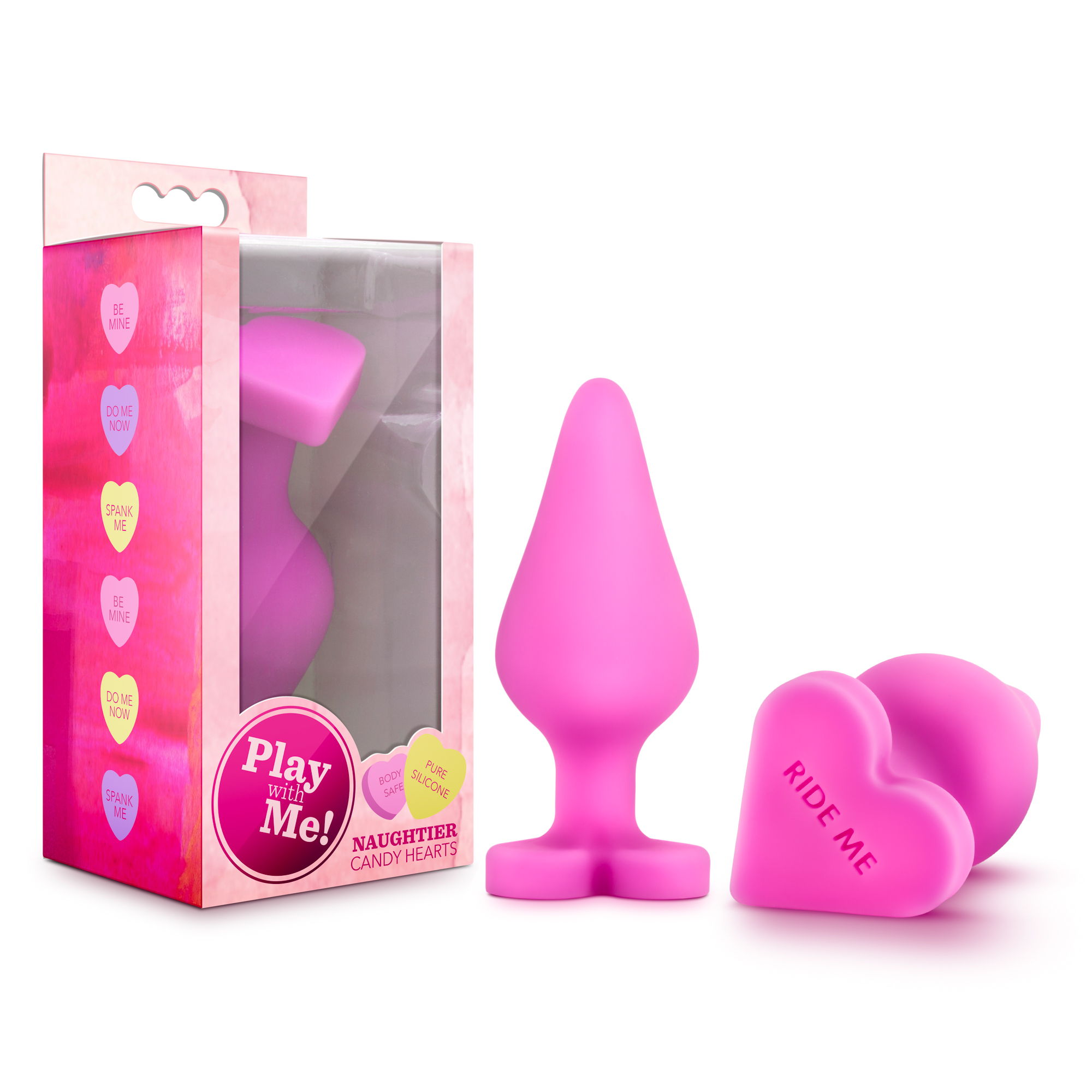 Blush Play with Me Naughtier Candy Heart Ride Me Pink 4.25-Inch Anal Plug