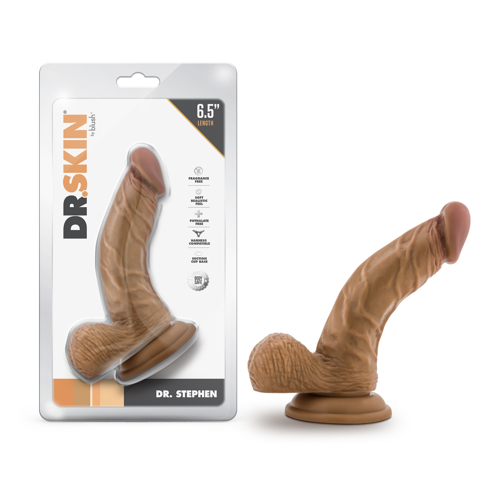 Blush Dr. Skin Dr. Stephen 6.5 Inch Long Dildo with Suction Cup & Balls Tan