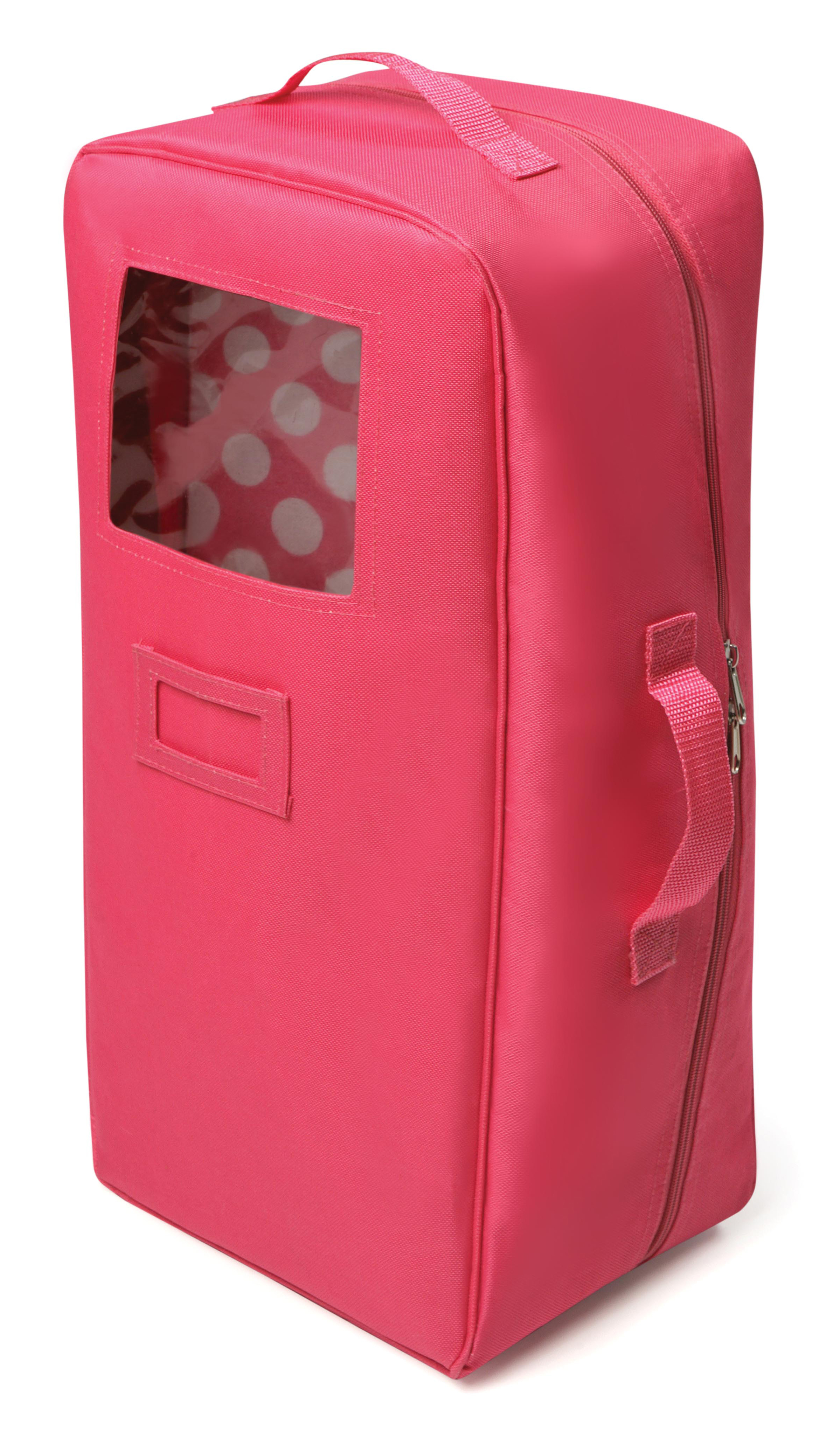 Doll Travel Case with Bed and Bedding - Pink