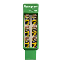 Bellingham FS6-C7785 Performance Garden Gloves 6 Peg Free Standing Corrugated Display, 36 Pairs