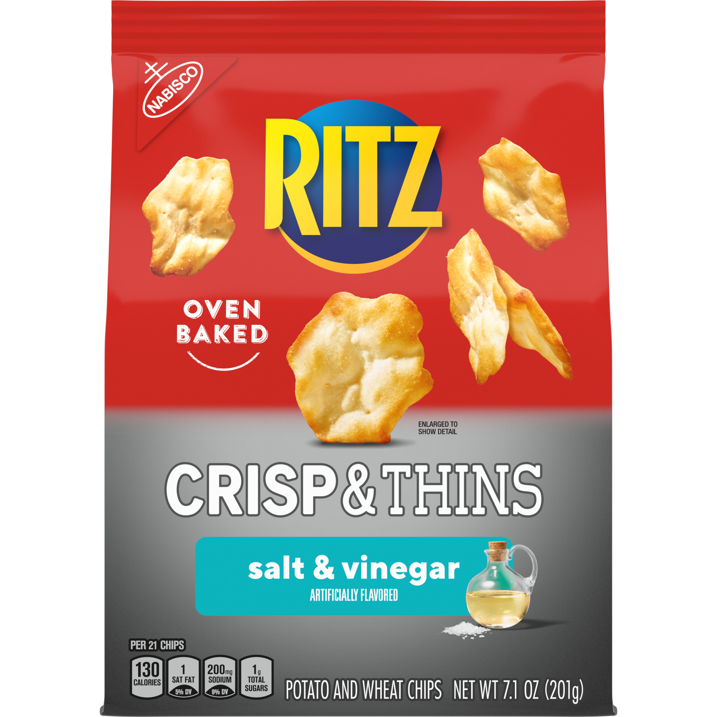 RITZ Crisp and Thins Salt and Vinegar Chips, 7.1 oz-thumbnail-1